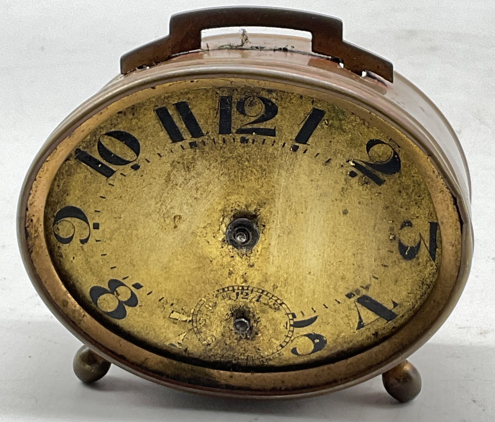 Vintage Metal Gold Toned Alarm Clock France (1 of 7)