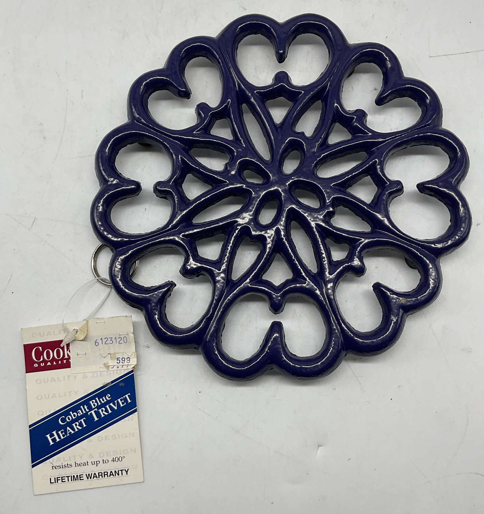 Cooks Club Cobalt Blue Heart Trivet NWT (1 of 8)
