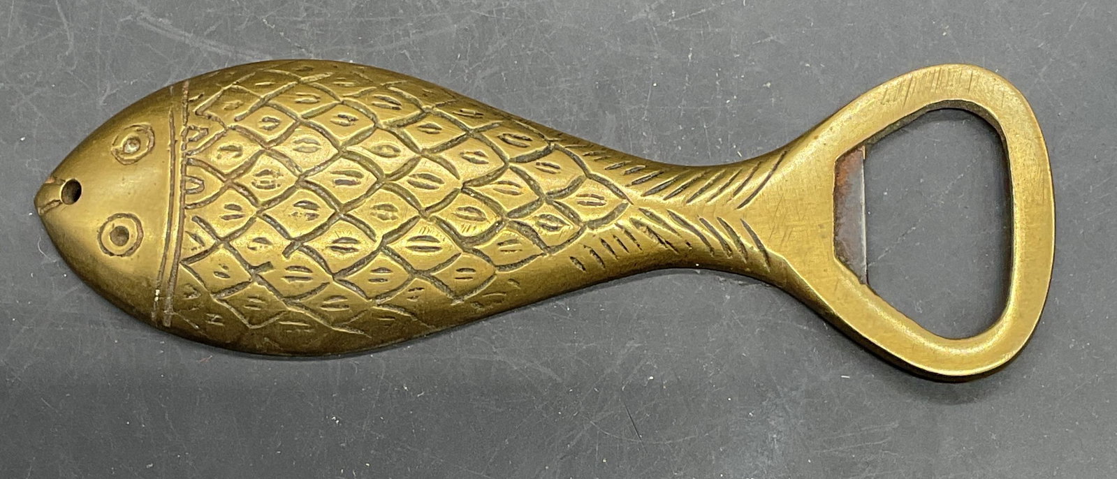 Vintage Brass Fish Bottle Opener, India (1 of 6)