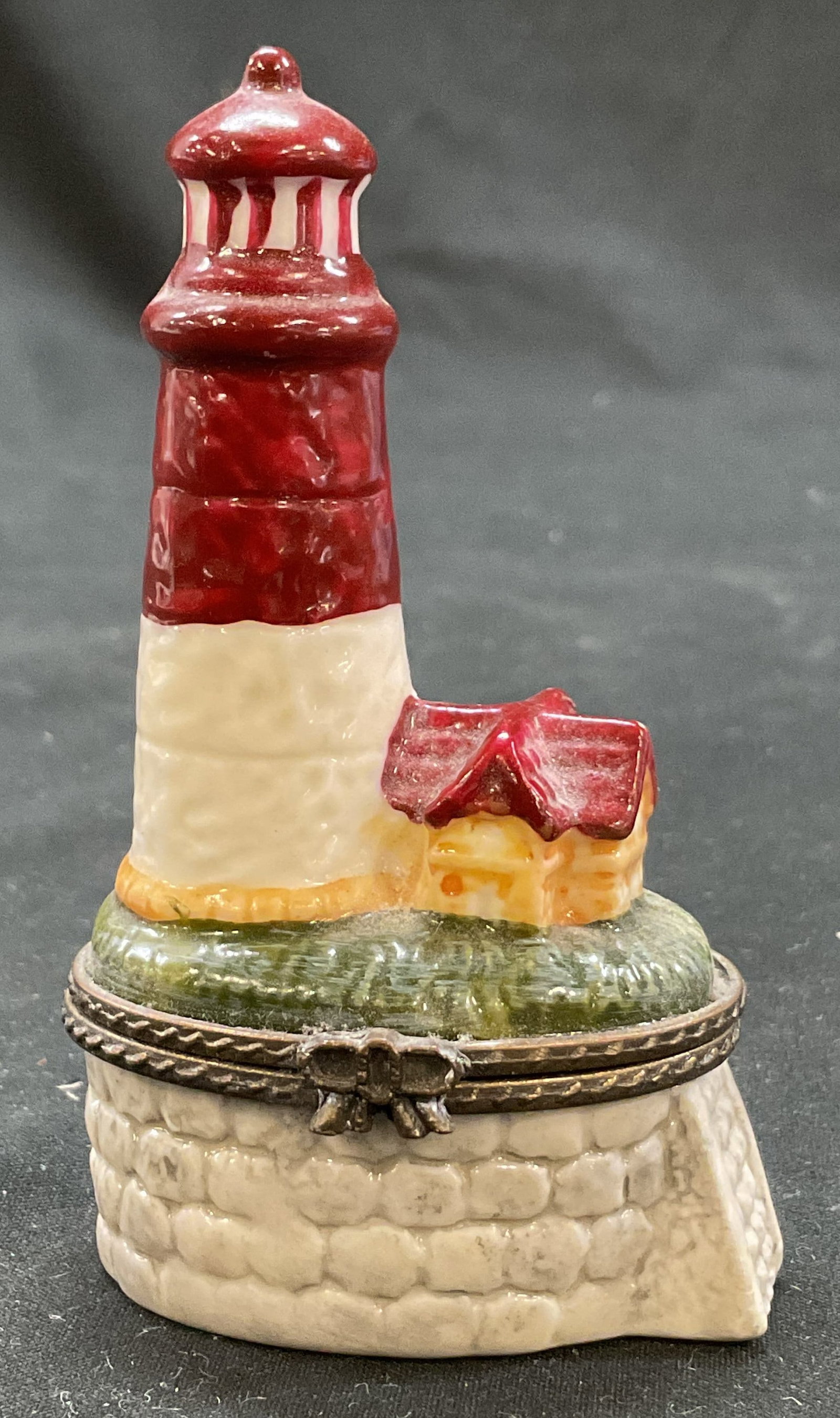Vintage Porcelain Lighthouse Hinged Trinket Box (1 of 7)