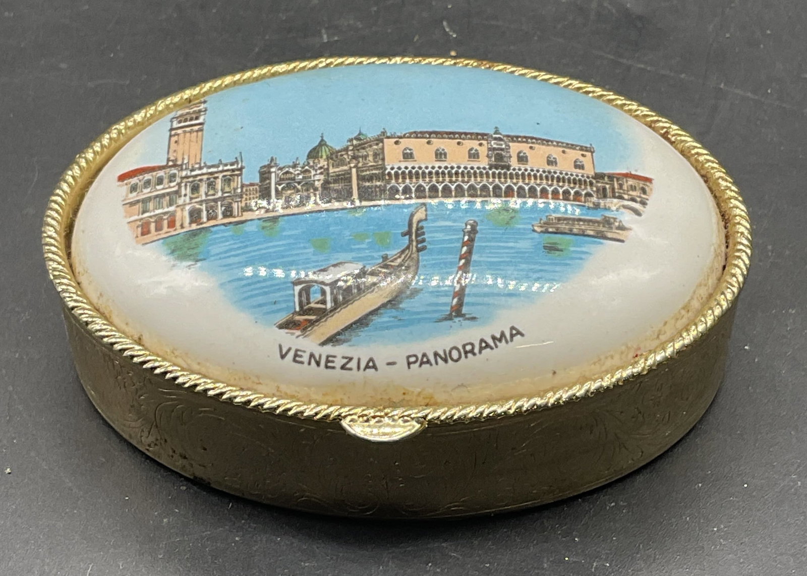 Gold Tone Venice Scene Trinket Box (1 of 6)