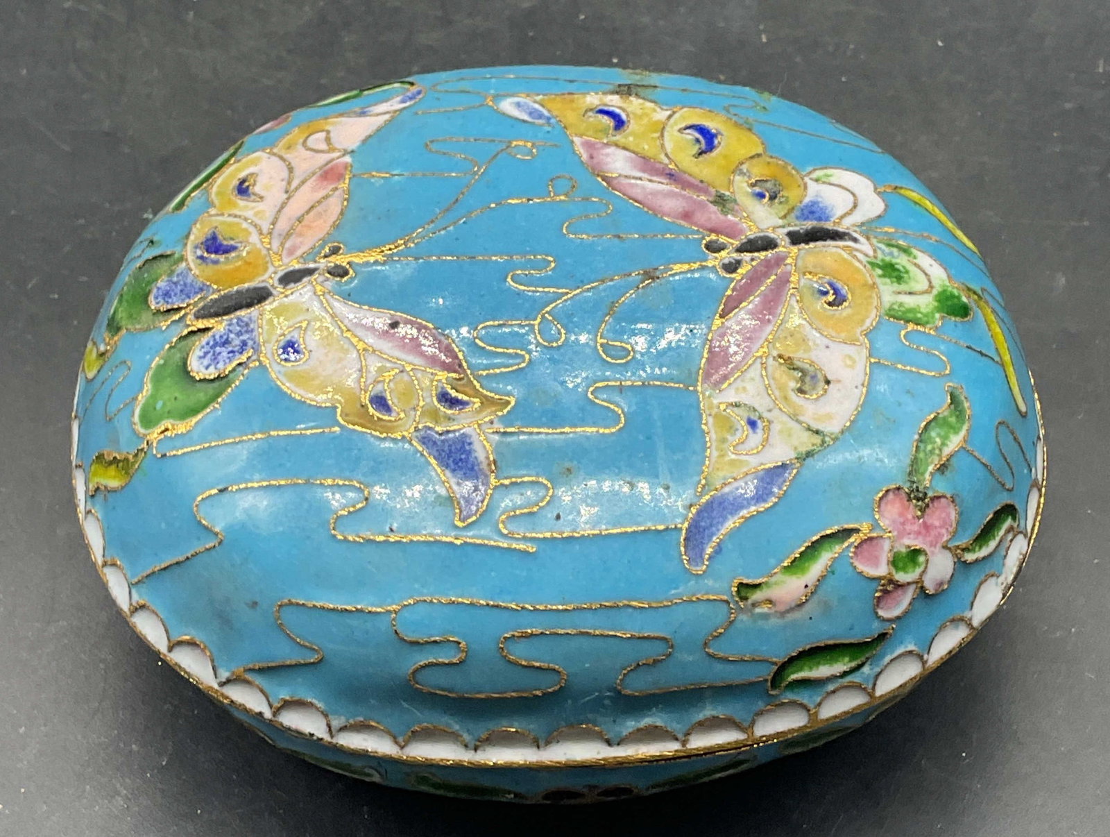 Vintage Cloisonne Enamel Butterfly Trinket Box (1 of 6)