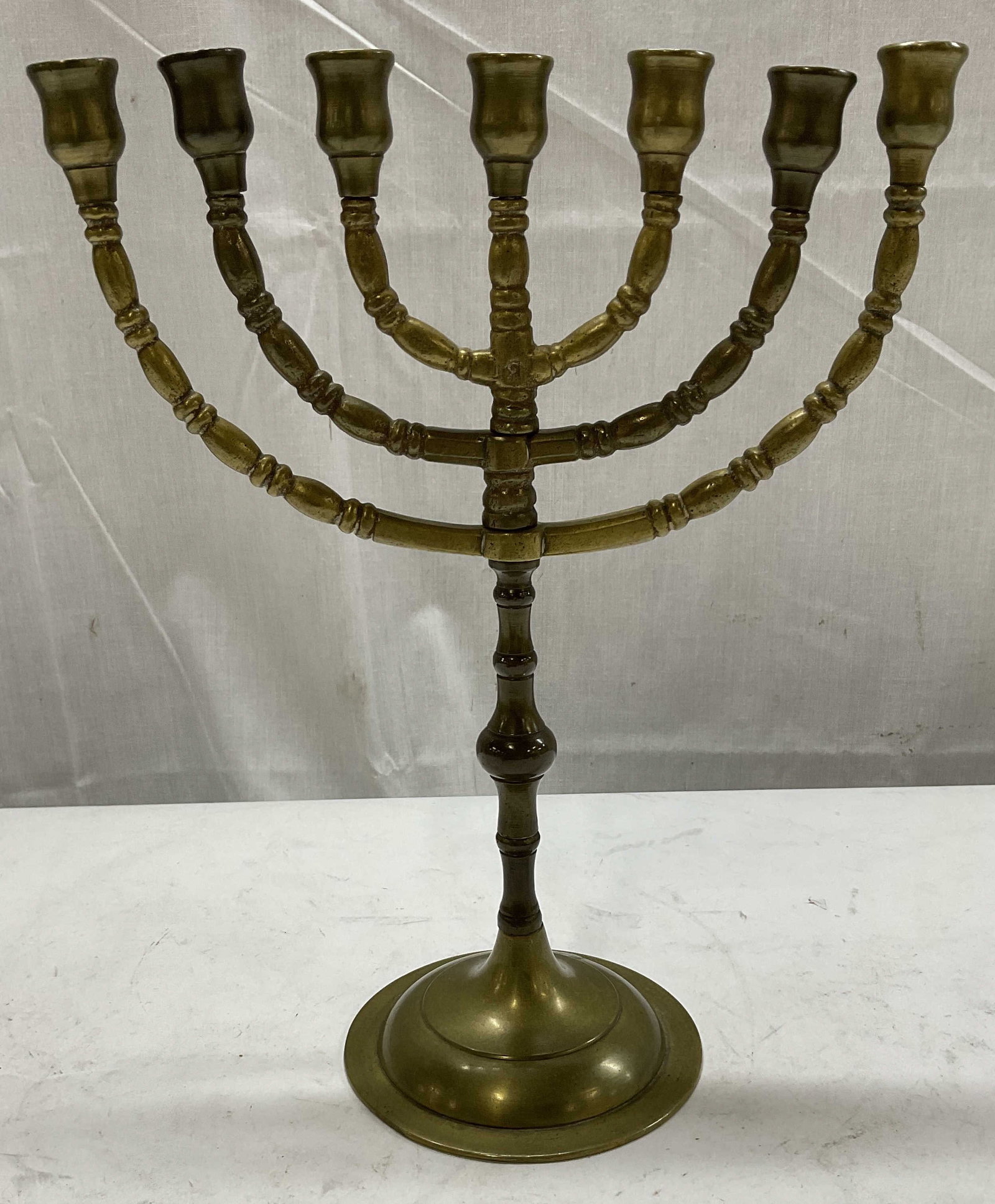 Vintage Solid Brass 7-Branch Menorah (1 of 6)