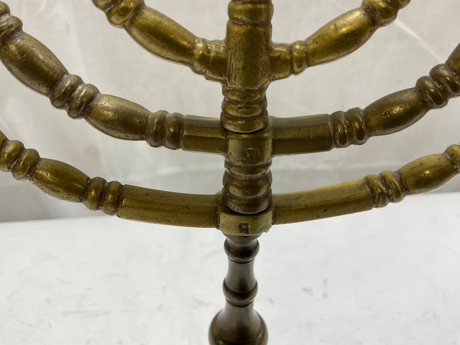 Vintage Solid Brass 7-Branch Menorah - 5
