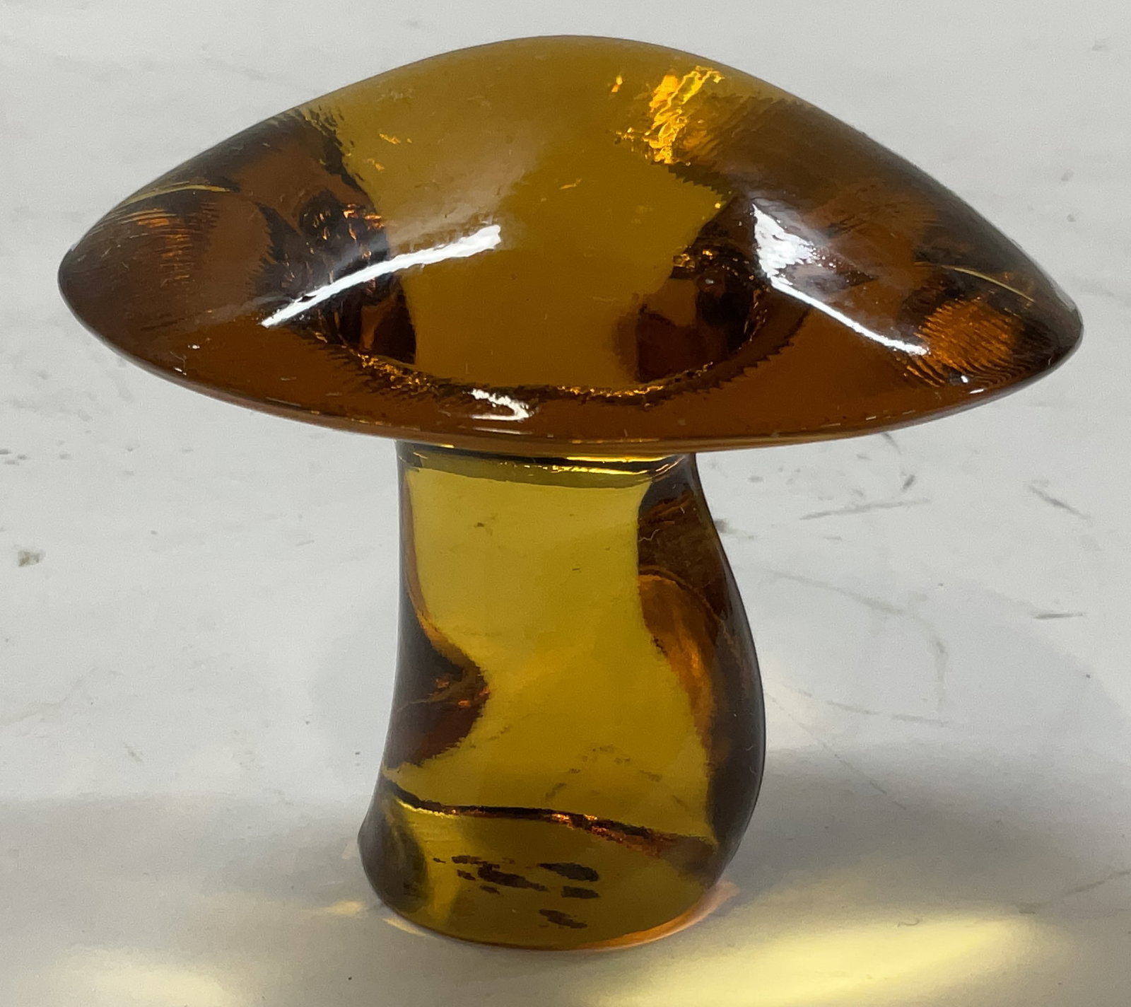 MCM Viking Glass Amber Mushroom Paperweight (1 of 6)