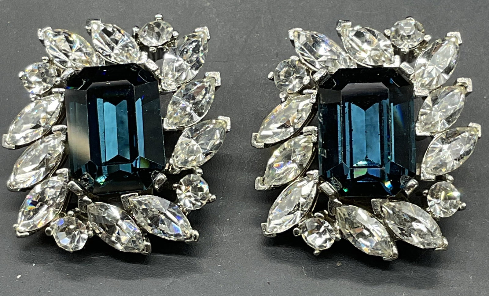 Todd Anthony Blue Crystal Statement Earrings (1 of 6)