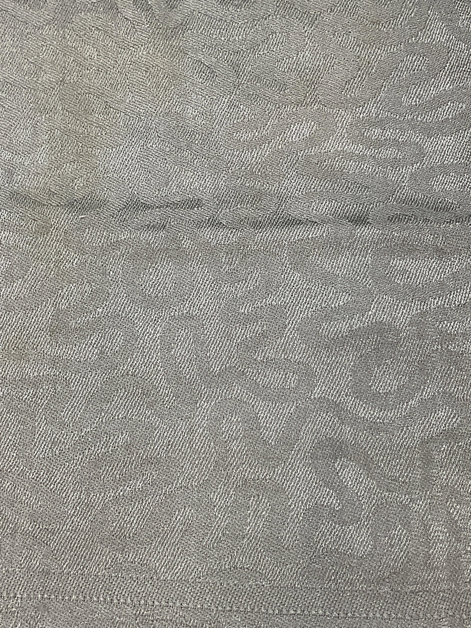 Vintage Grey Pattern Fringed Scarf - 4