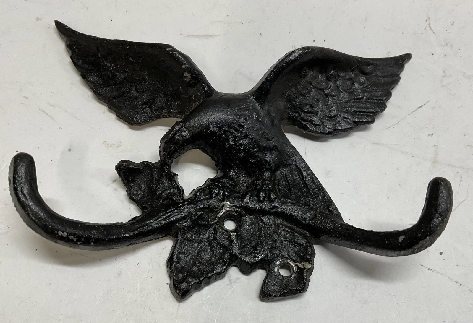 VTG Black Painted Cast-Metal Eagle Key Hook (1 of 6)