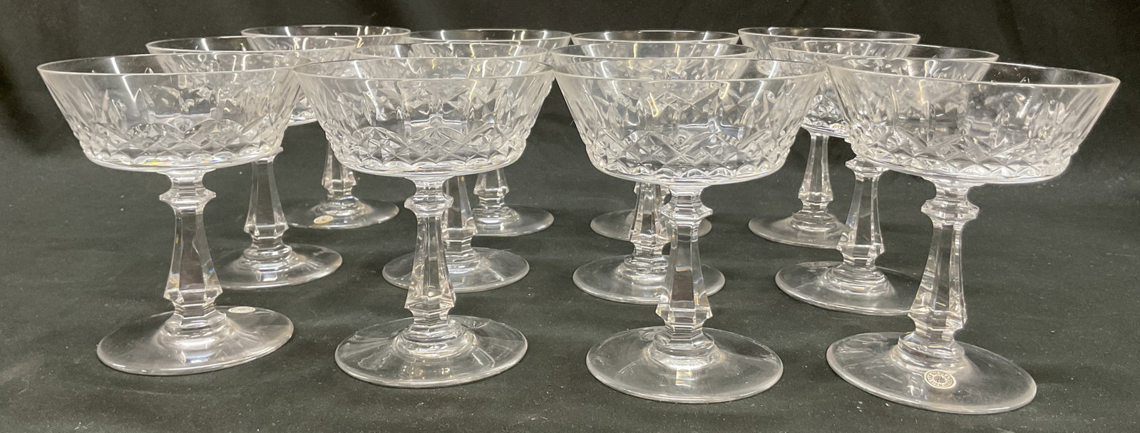 12 Val St Lambert Crystal Champ Glasses Belgium (1 of 7)