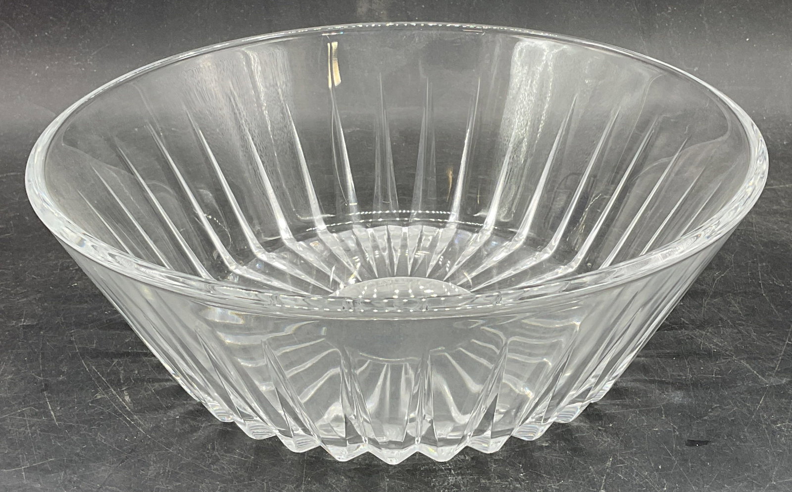 Val St Lambert Cut Crystal Ribbed Bowl (1 of 6)