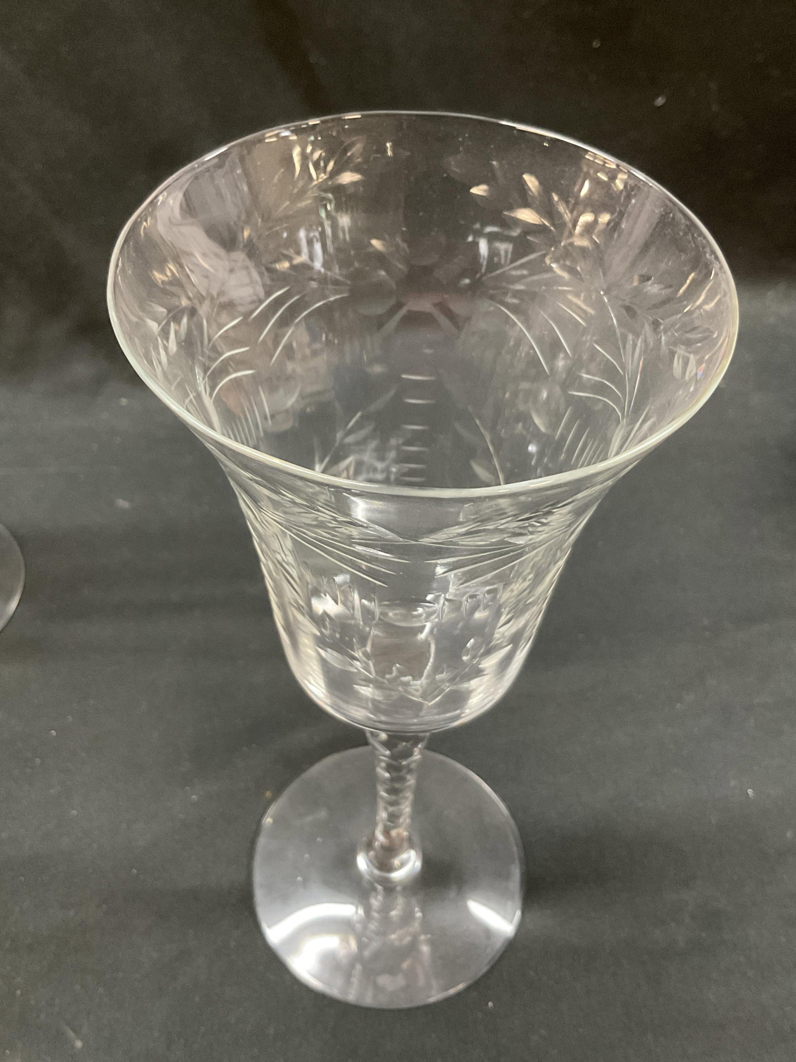 Lot 12 Assorted Crystal Etched Stemware - 3