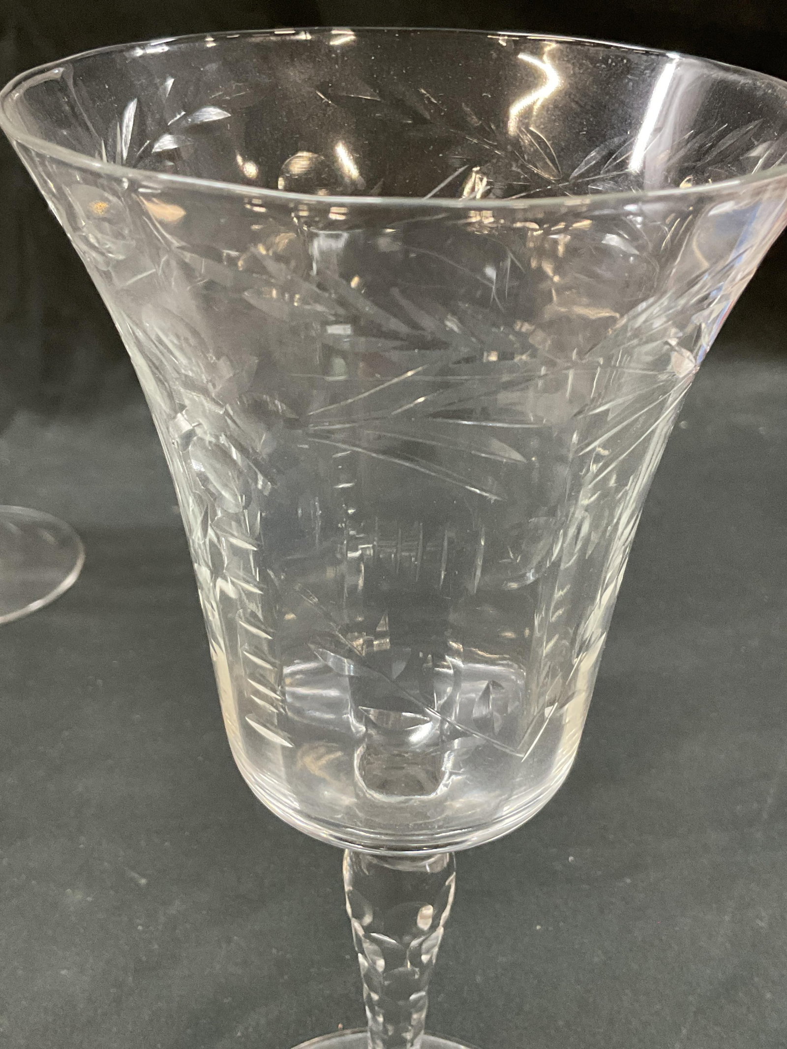 Lot 12 Assorted Crystal Etched Stemware - 5