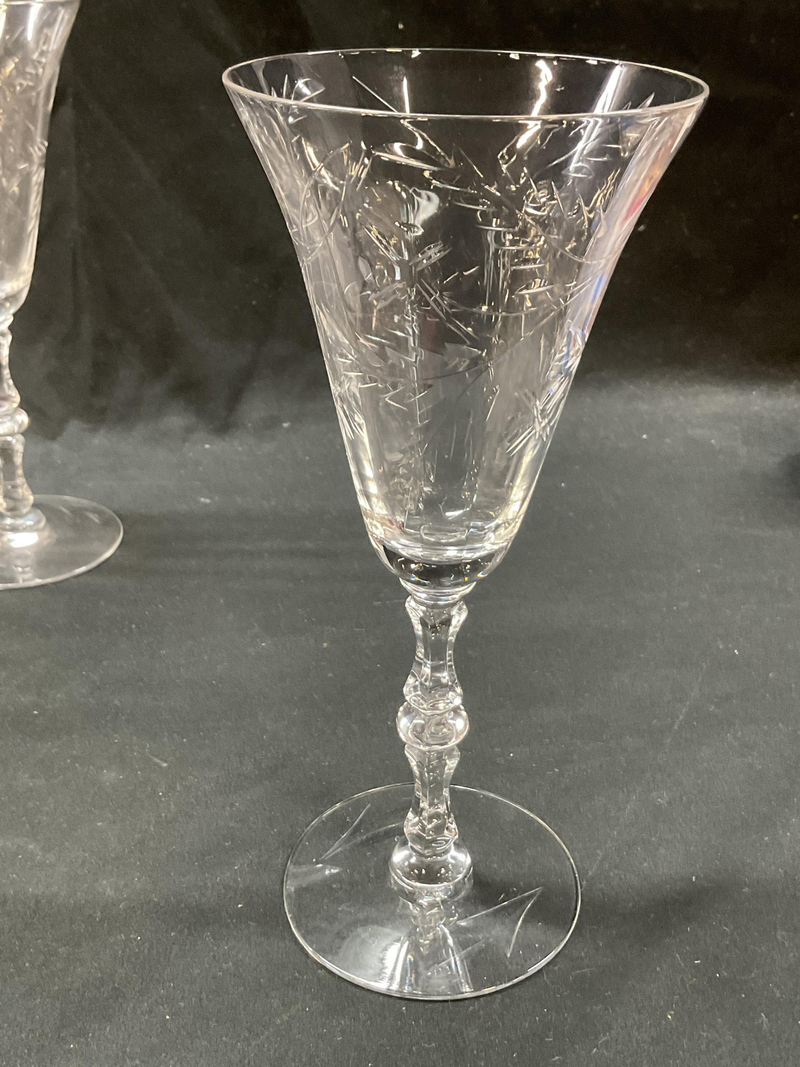 Lot 12 Assorted Crystal Etched Stemware - 7