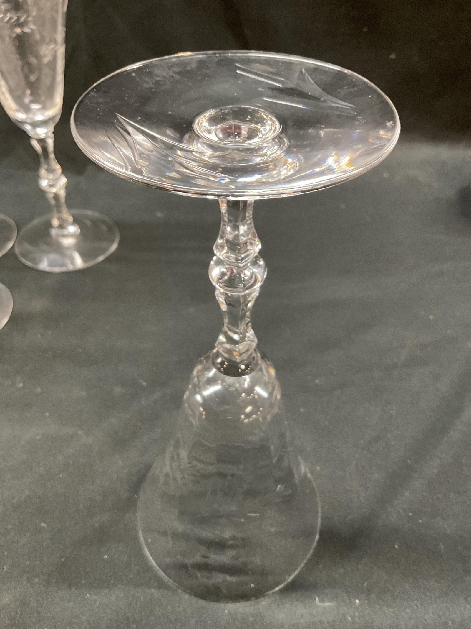 Lot 12 Assorted Crystal Etched Stemware - 9