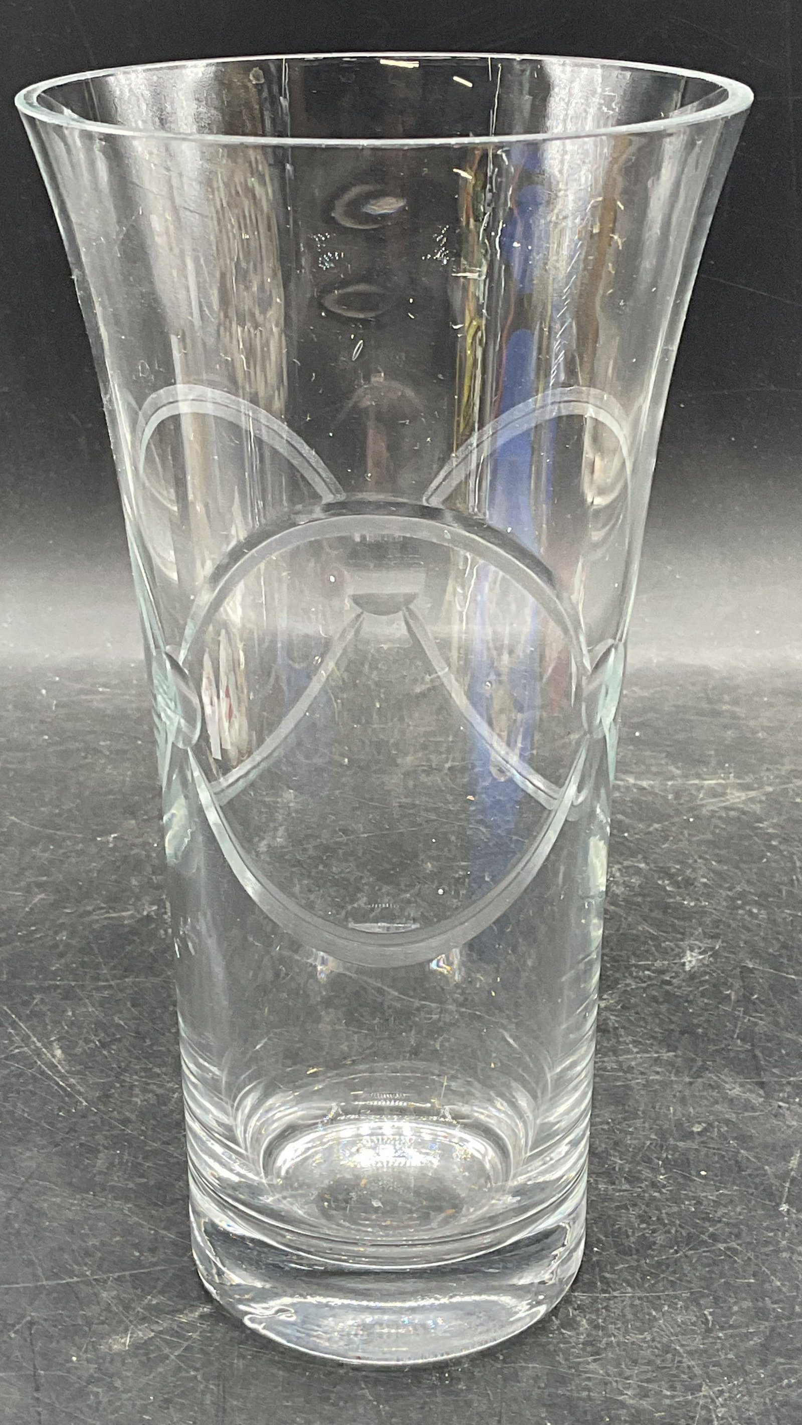 Cut Glass Geometric Circle Vase (1 of 6)