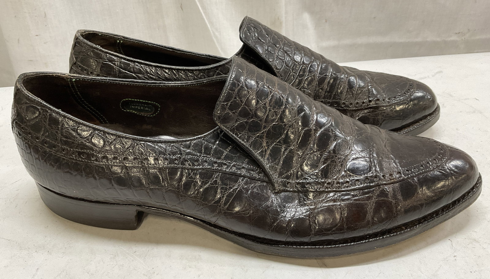 VTG Florsheim Imperial Crocodile Sty Leather Shoes (1 of 9)