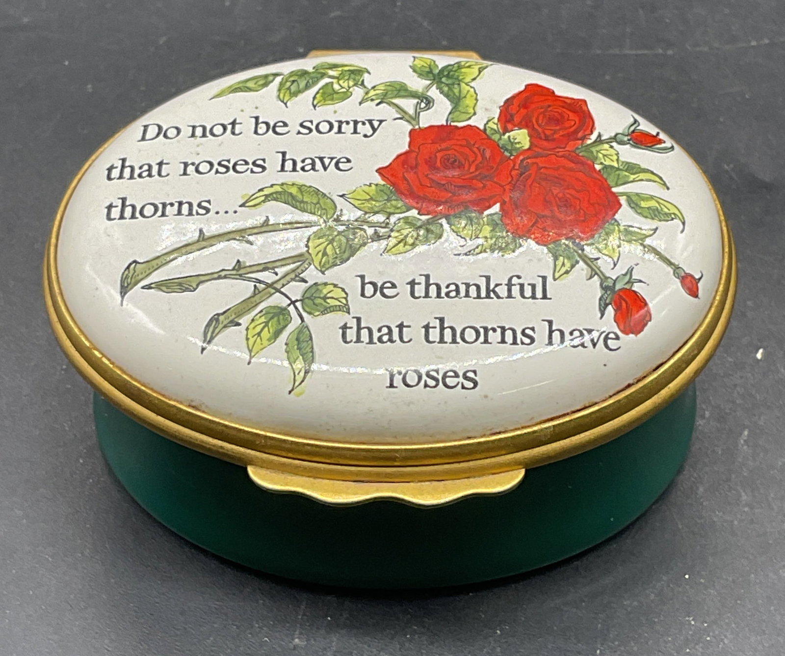 Halcyon Days Enamel Roses Trinket Box England (1 of 6)