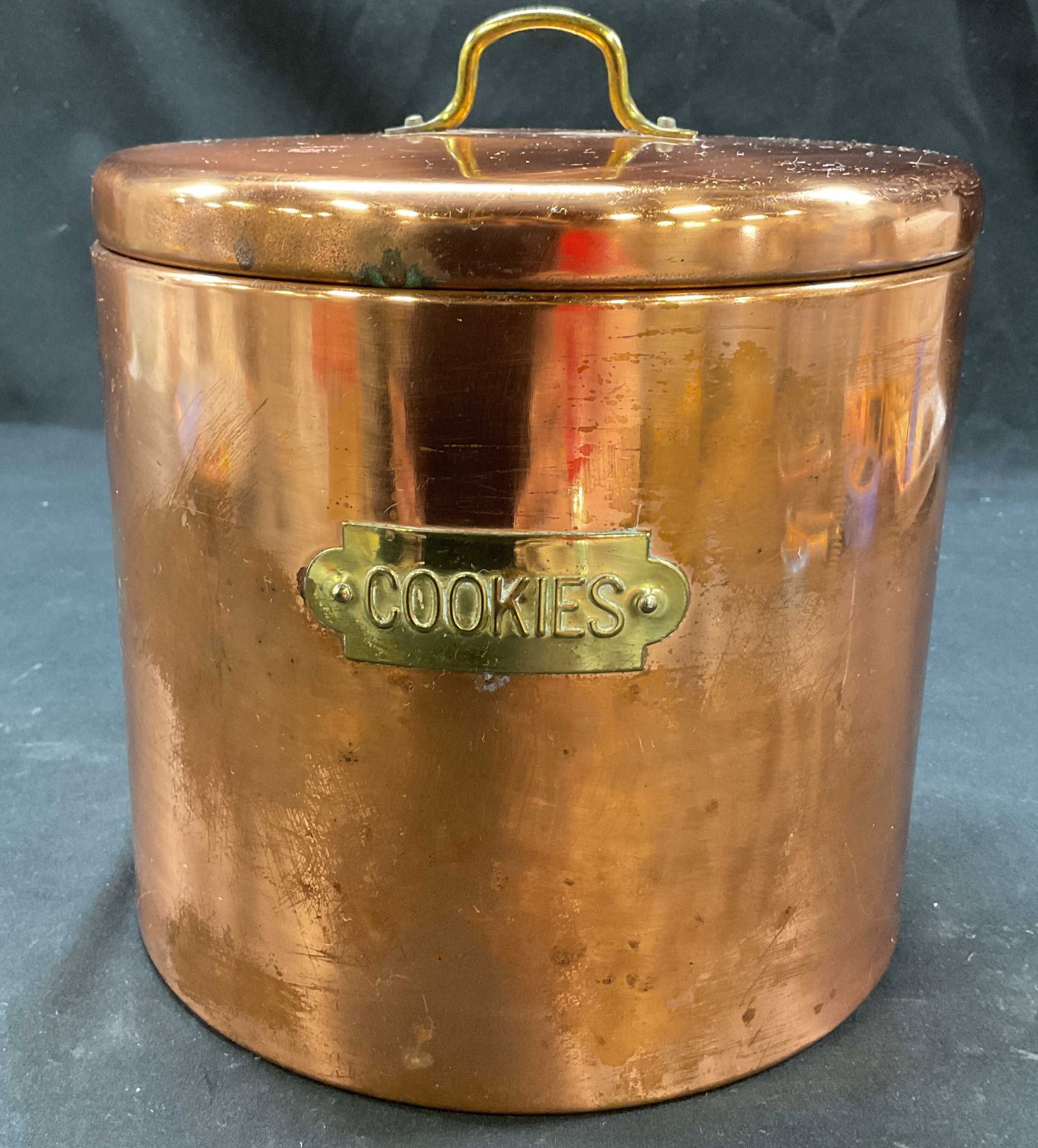 Vintage Copper Lidded Cookie Canister (1 of 8)