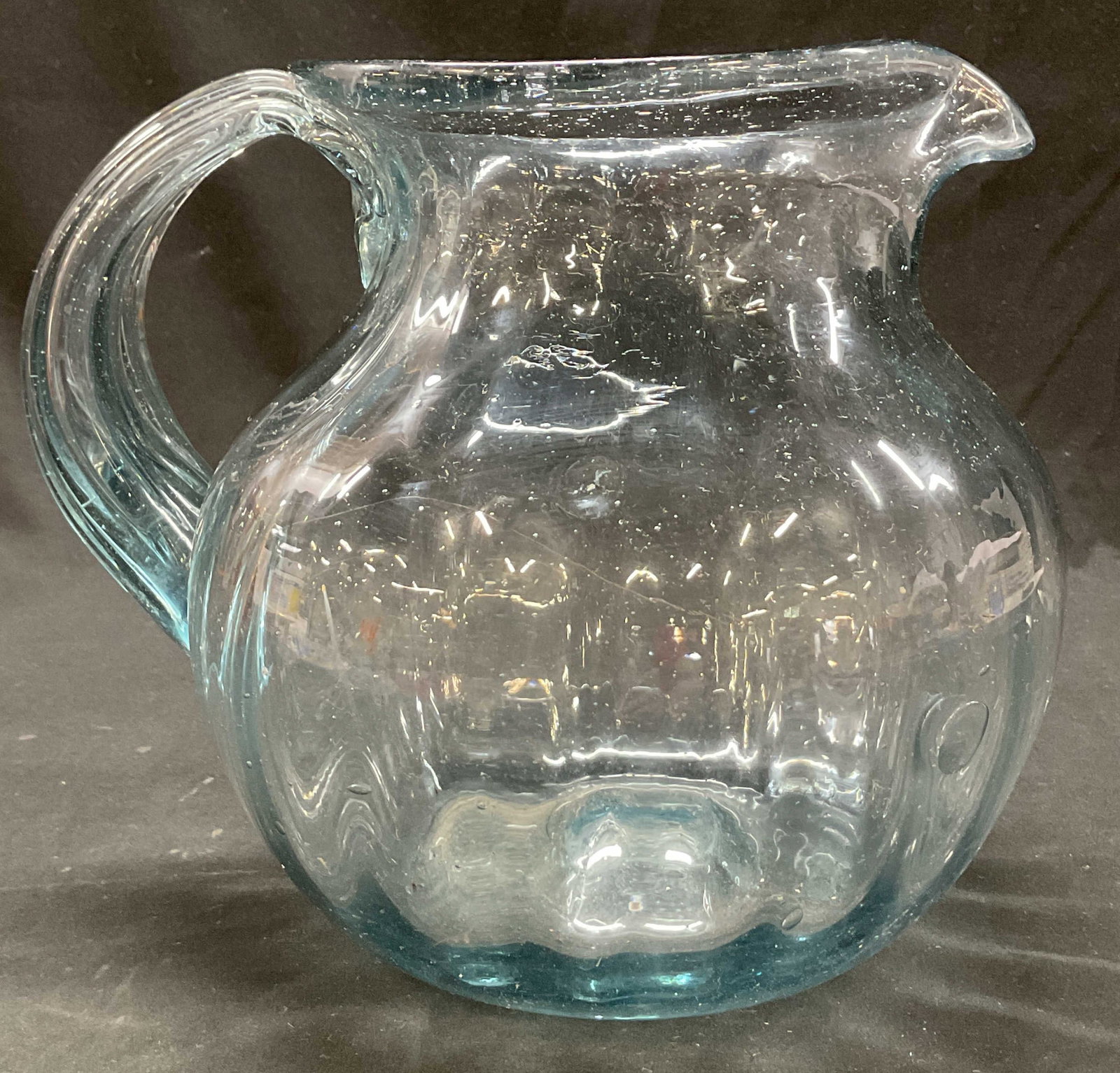 Hand Blown Blue Art Glass Pitcher (1 of 7)