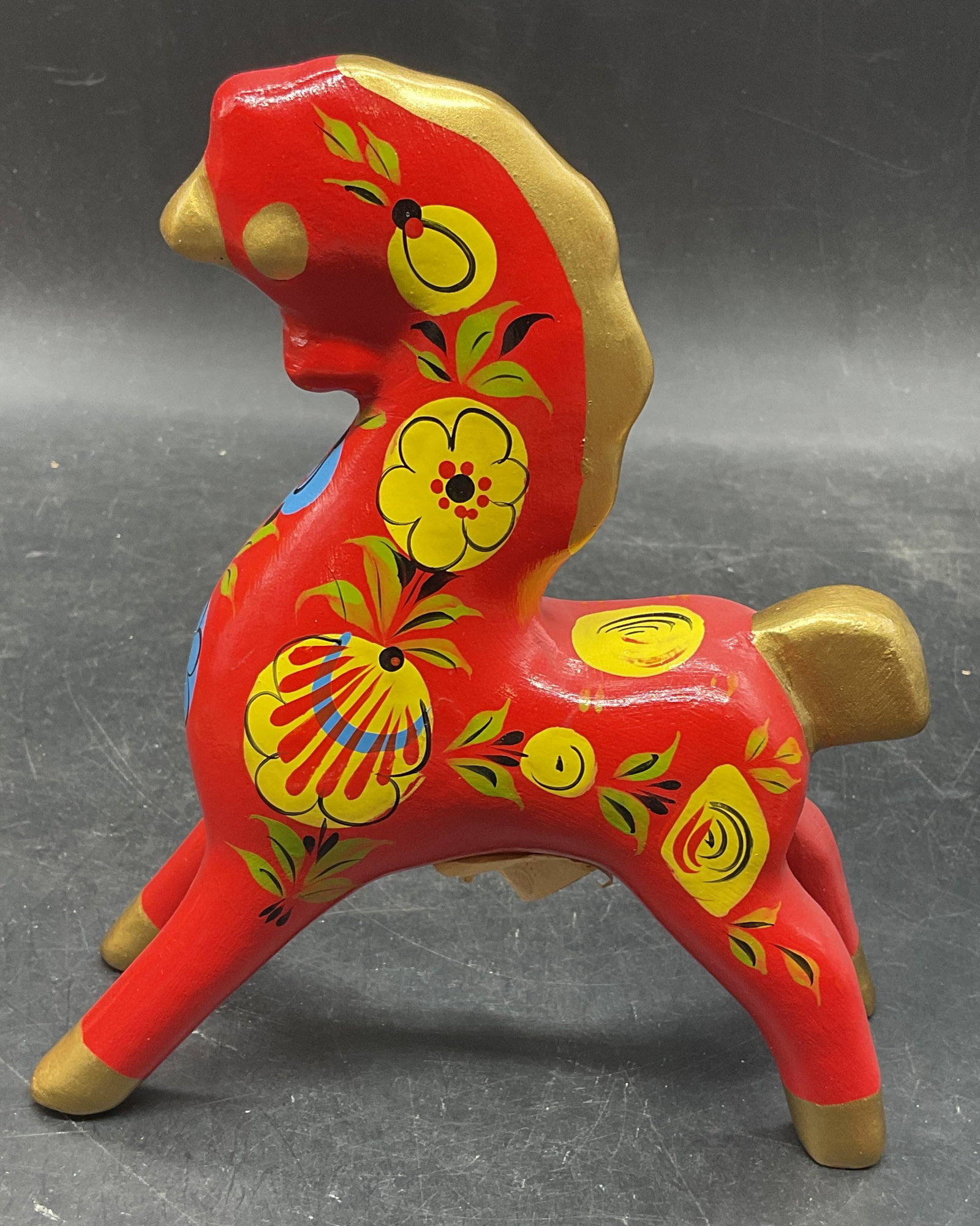 USSR Khokhloma Dala Wood Horse Figurine (1 of 6)