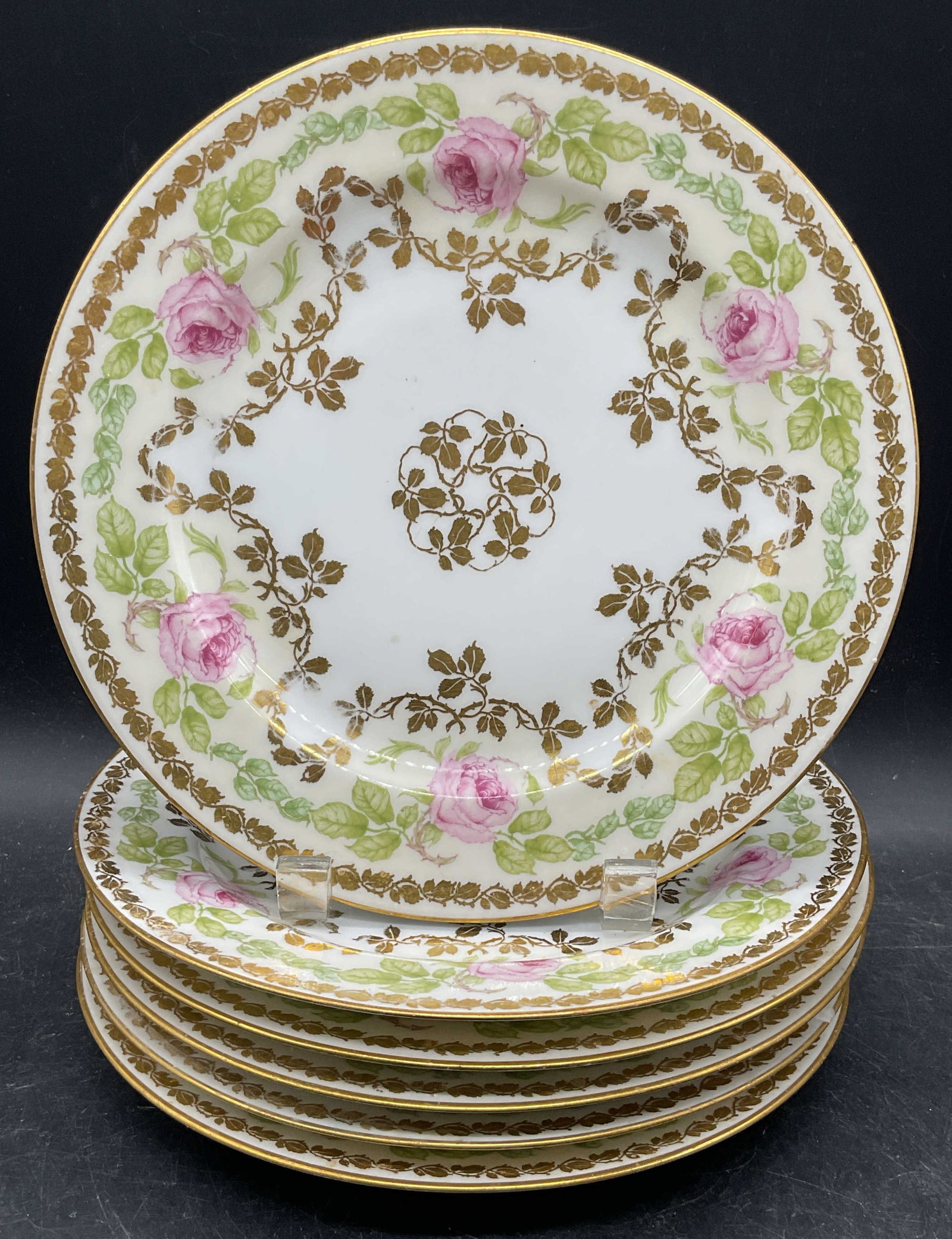 Set 6 Antq Haviland Limoges Porc Floral Plates FR (1 of 8)