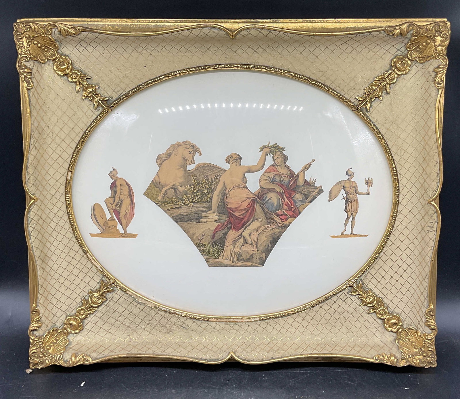 Ornate Framed Classical Glass Plaque (1 of 6)