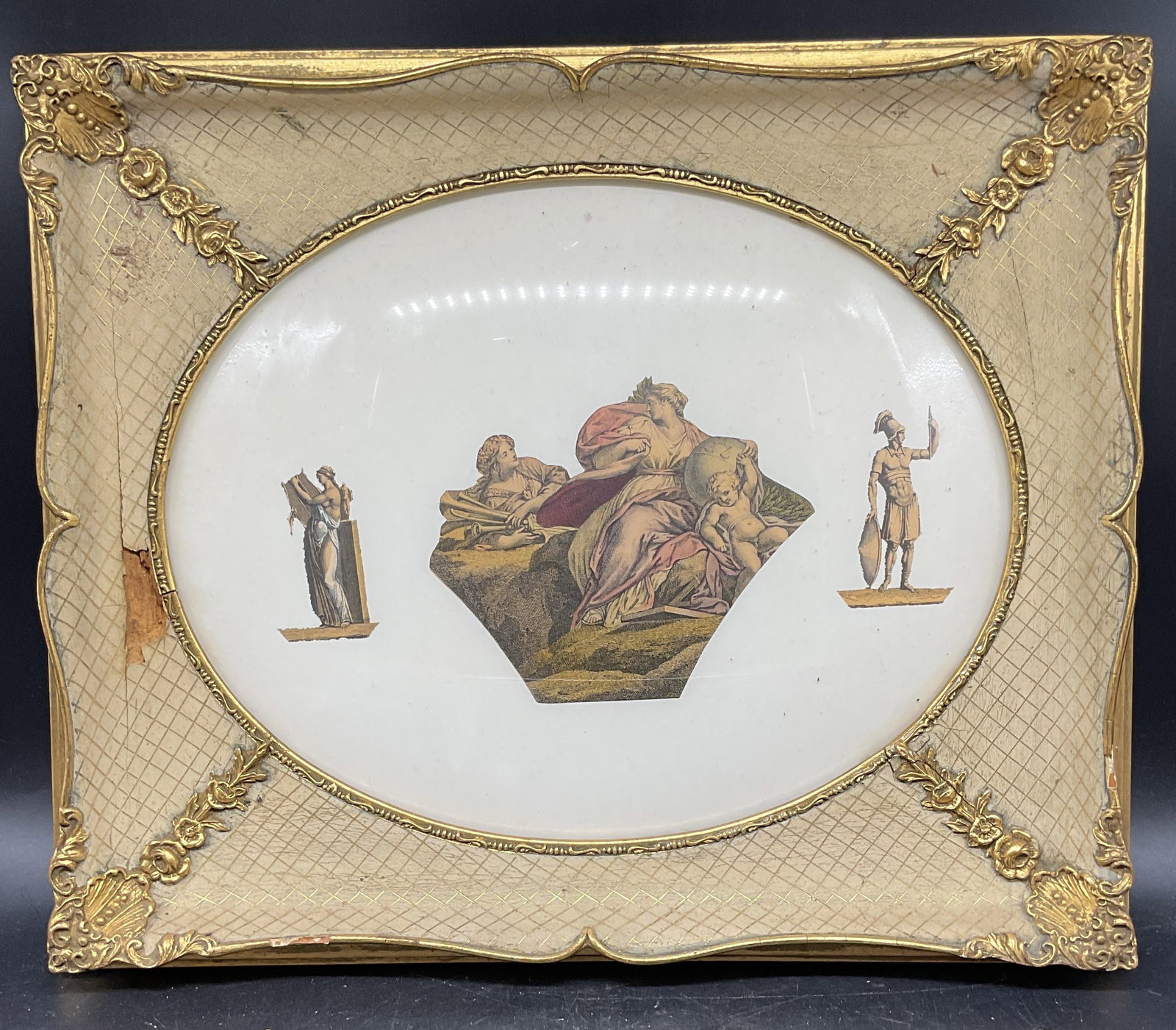 Ornate Framed Classical Glass Plaque (1 of 6)
