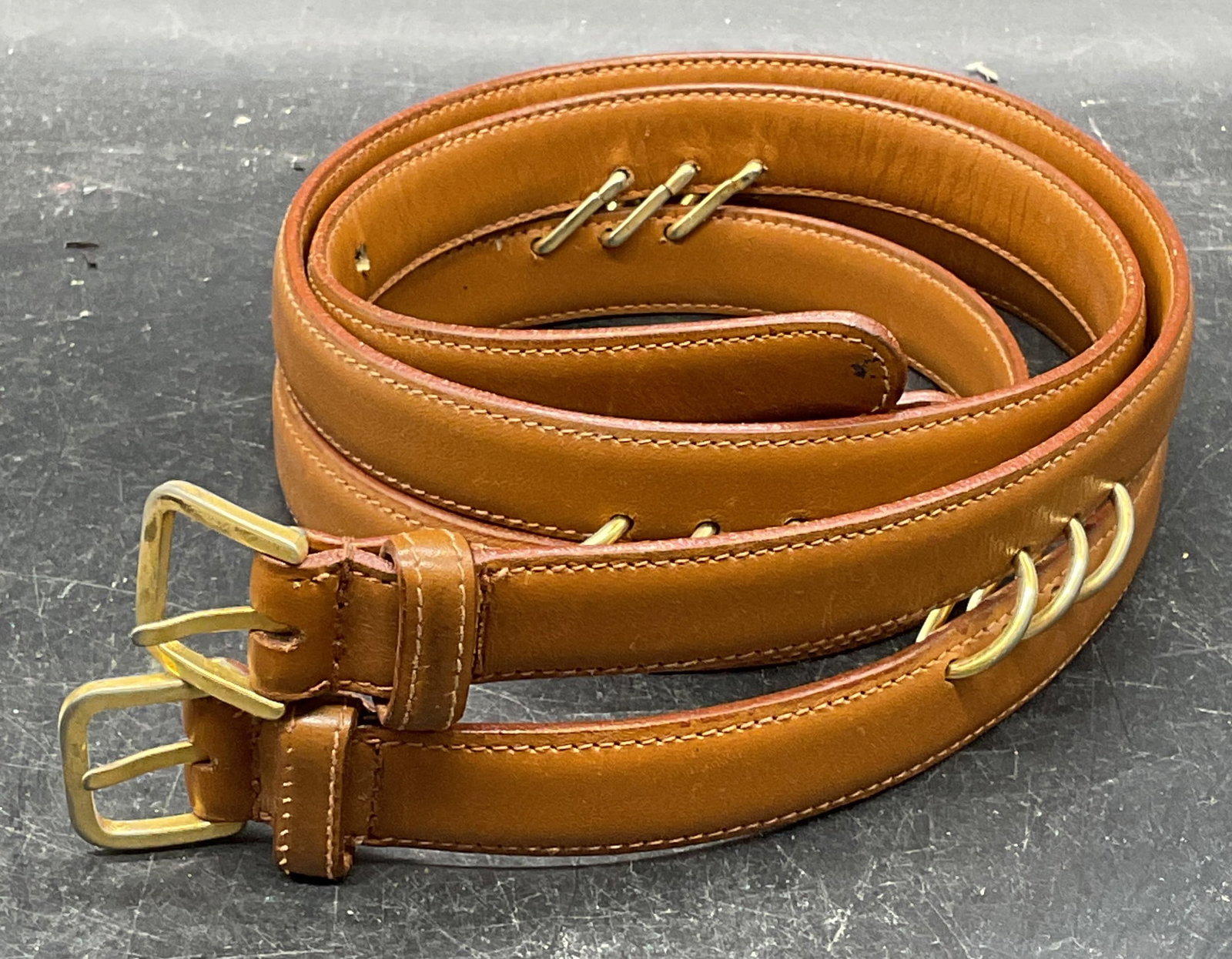 Valentino Garavani Tan Leather Double Belt, Italy (1 of 7)