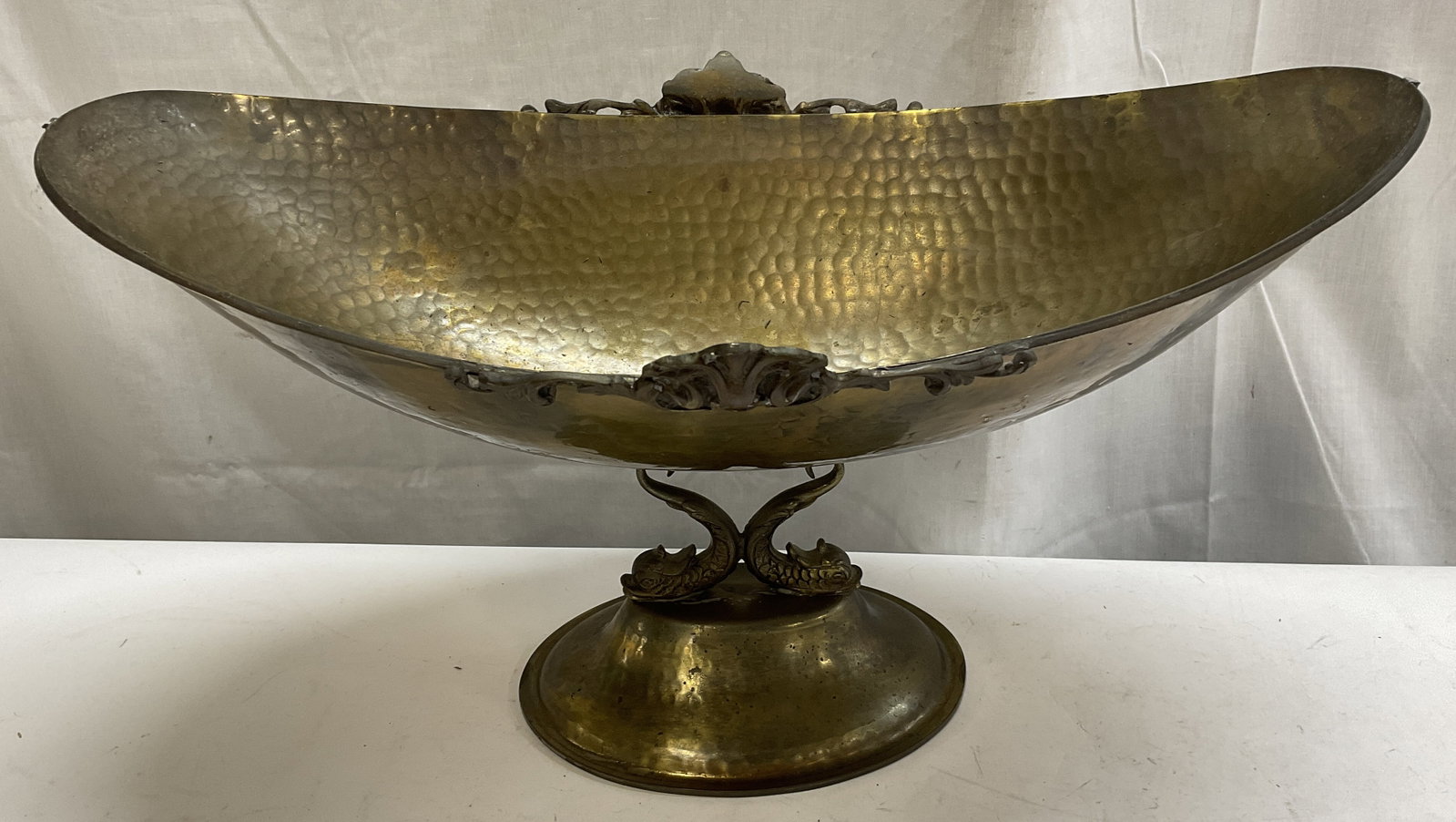 VTG Brass Mythological Serpent Pedestal Bowl ITALY (1 of 8)