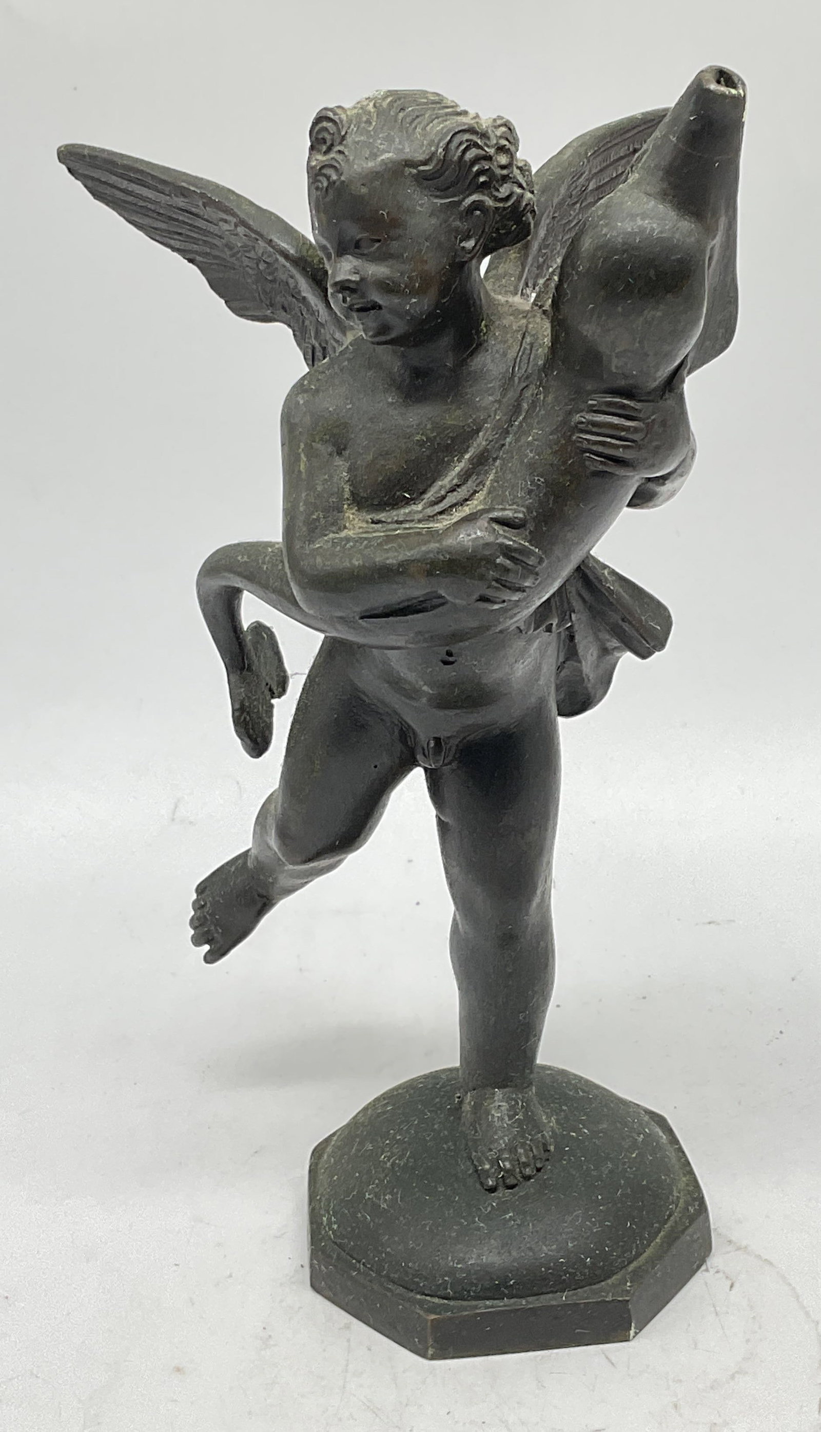 Patinated Bronze Putto with Dolphin Statue (1 of 6)