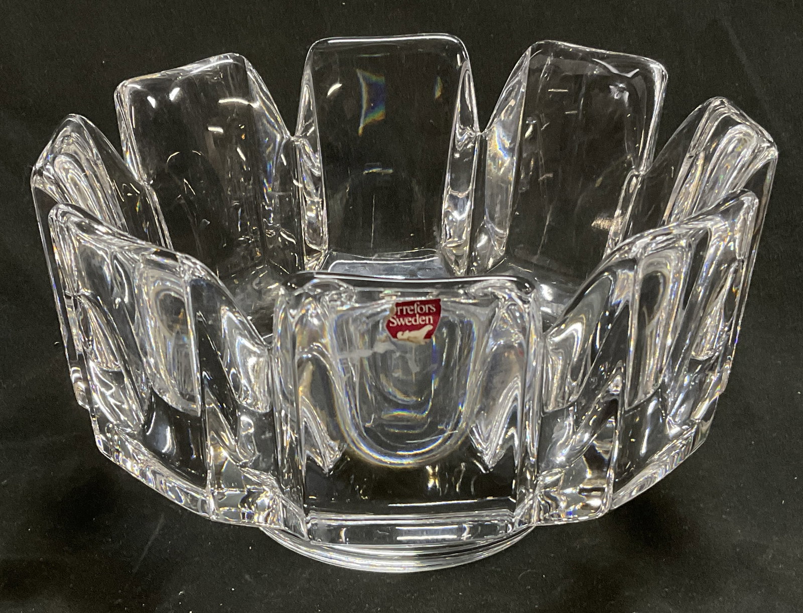 VTG SGND Orrefors Sweden Heavy Crystal Bowl (1 of 7)