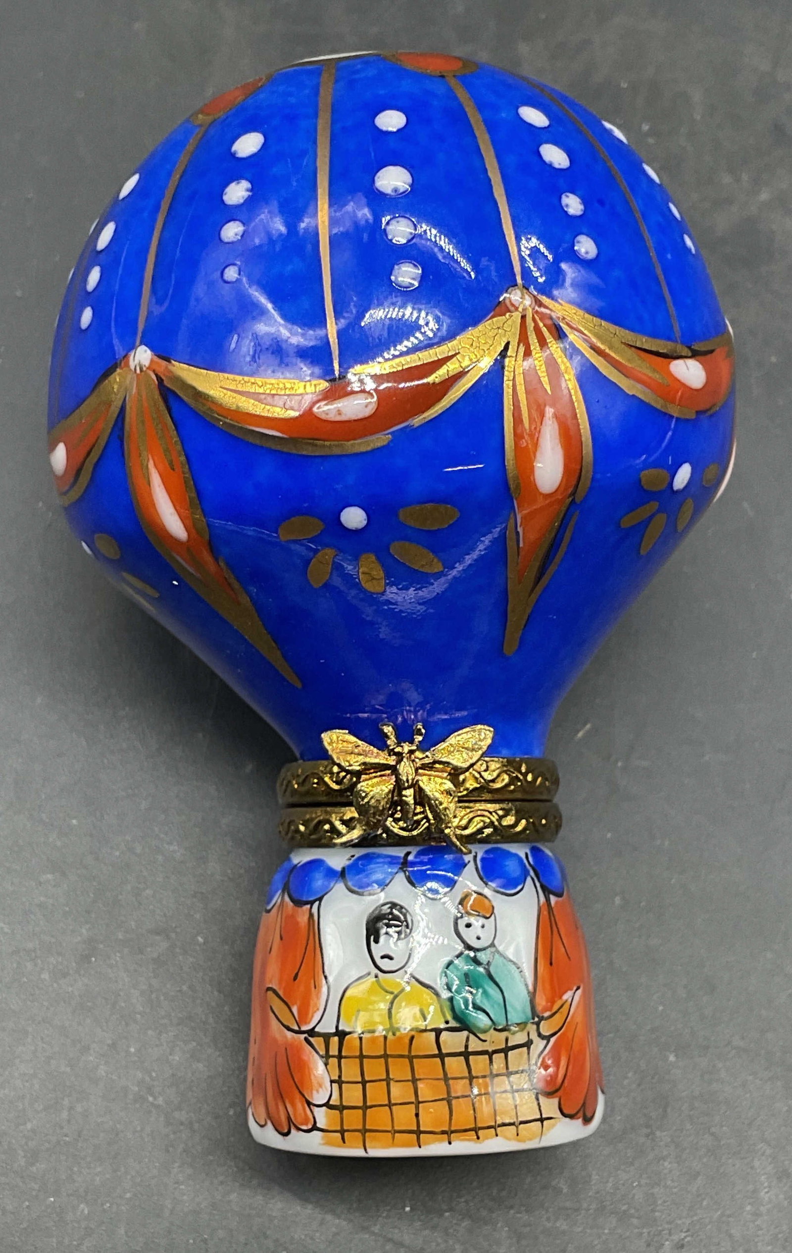ROCHARD Limoges Porc Hot Air Balloon Trinket Box (1 of 6)