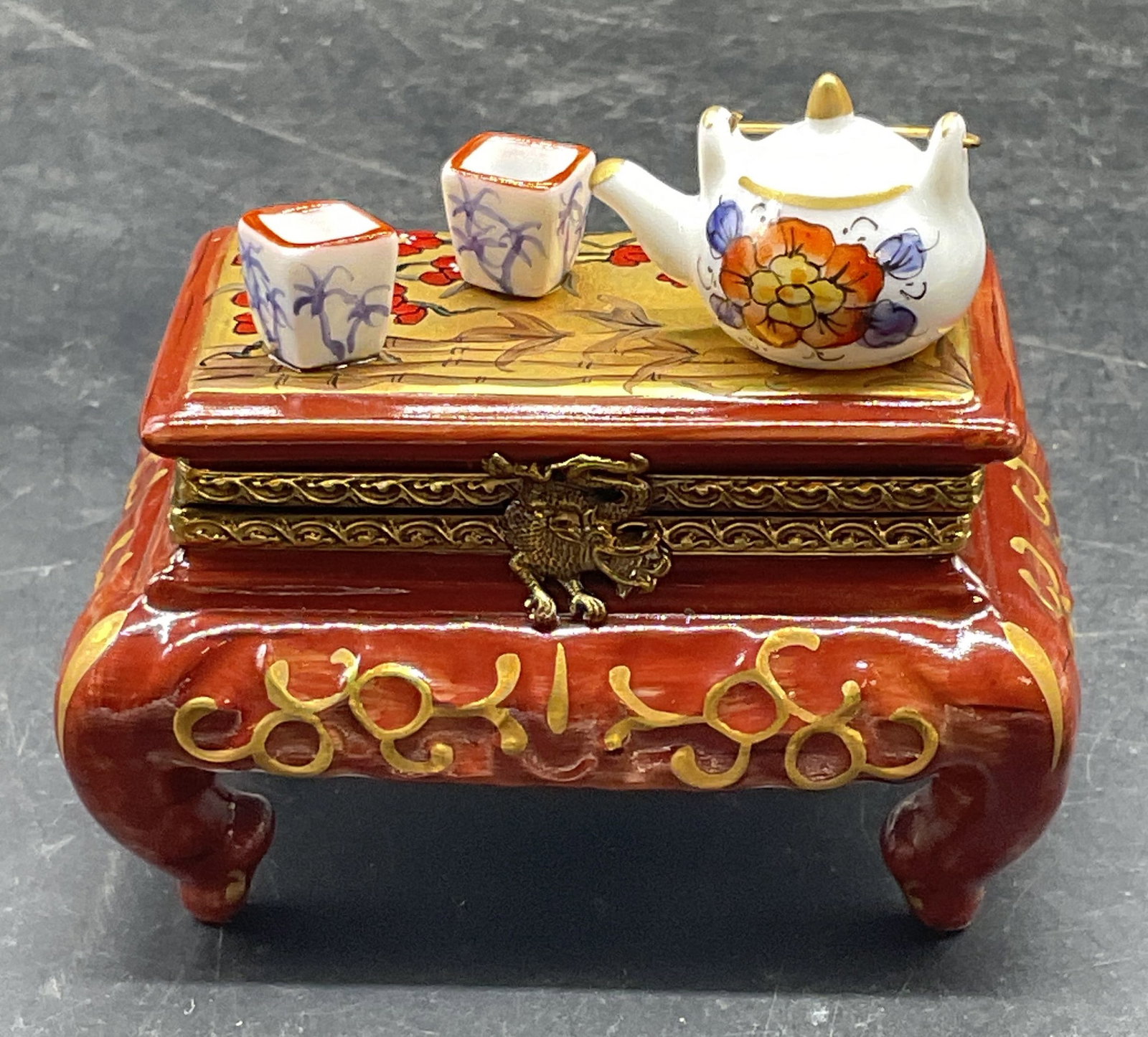 ROCHARD Limoges Porc Tea Set Trinket Box France (1 of 6)