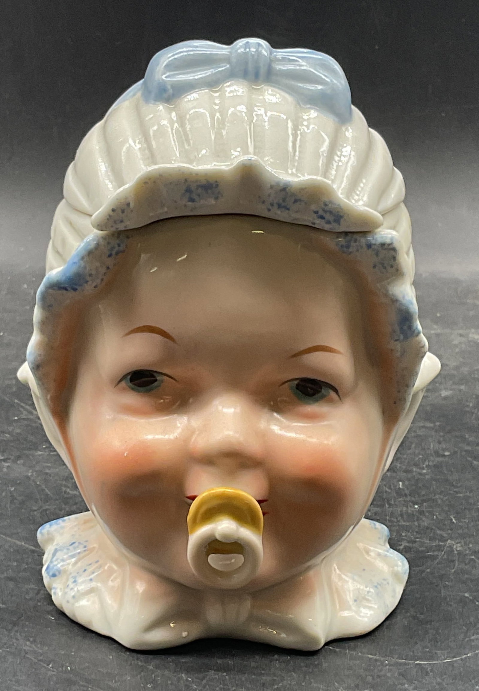 Antique Baby Head Ceramic Humidor Tobacco Jar (1 of 6)