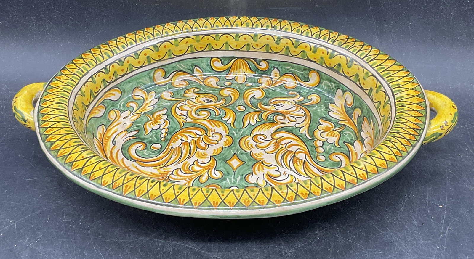 Gubbio Dragon Faience Pottery Bowl, Italy (1 of 6)