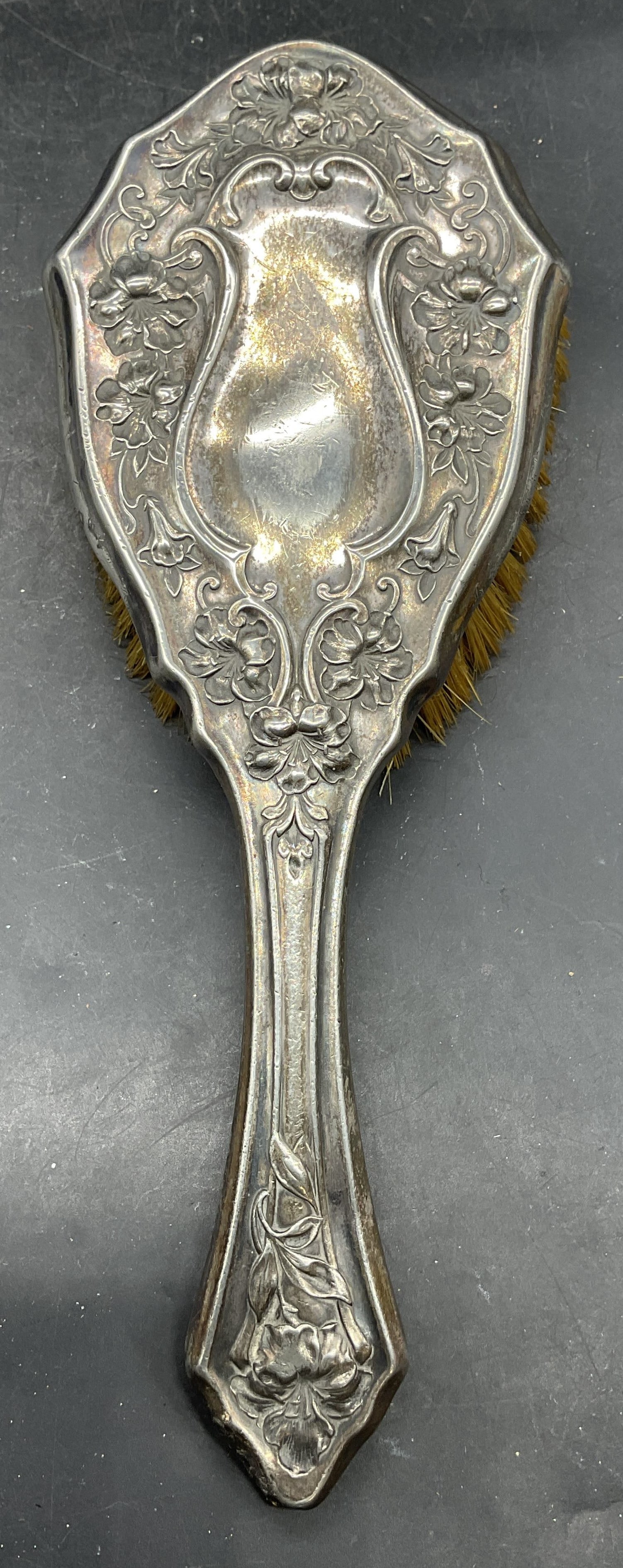 Antique Art Nouveau 800 Silver Hairbrush (1 of 6)