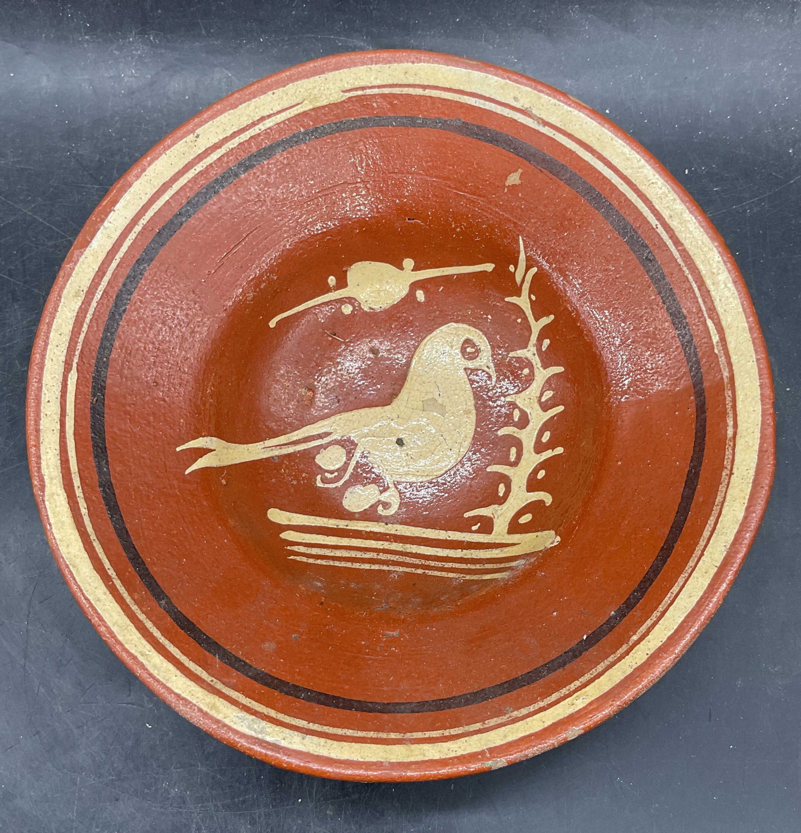 Vintage Redware Pottery Bird Bowl Mexico (1 of 6)