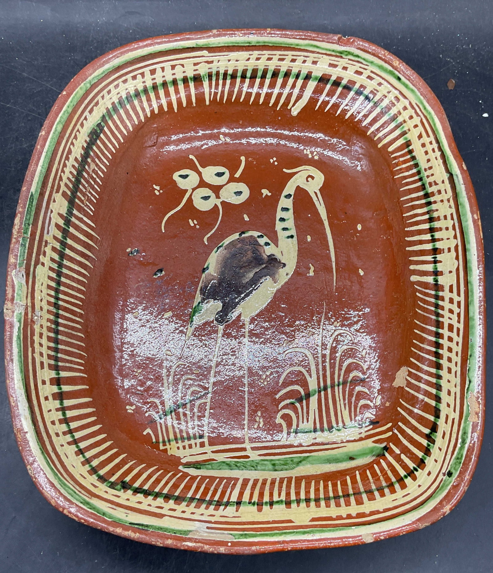 Vintage Redware Pottery Bird Bowl Mexico (1 of 6)