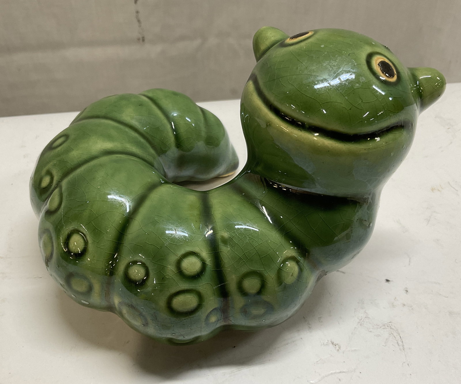 VTG Green Ceramic Inch Worm Figurine (1 of 9)