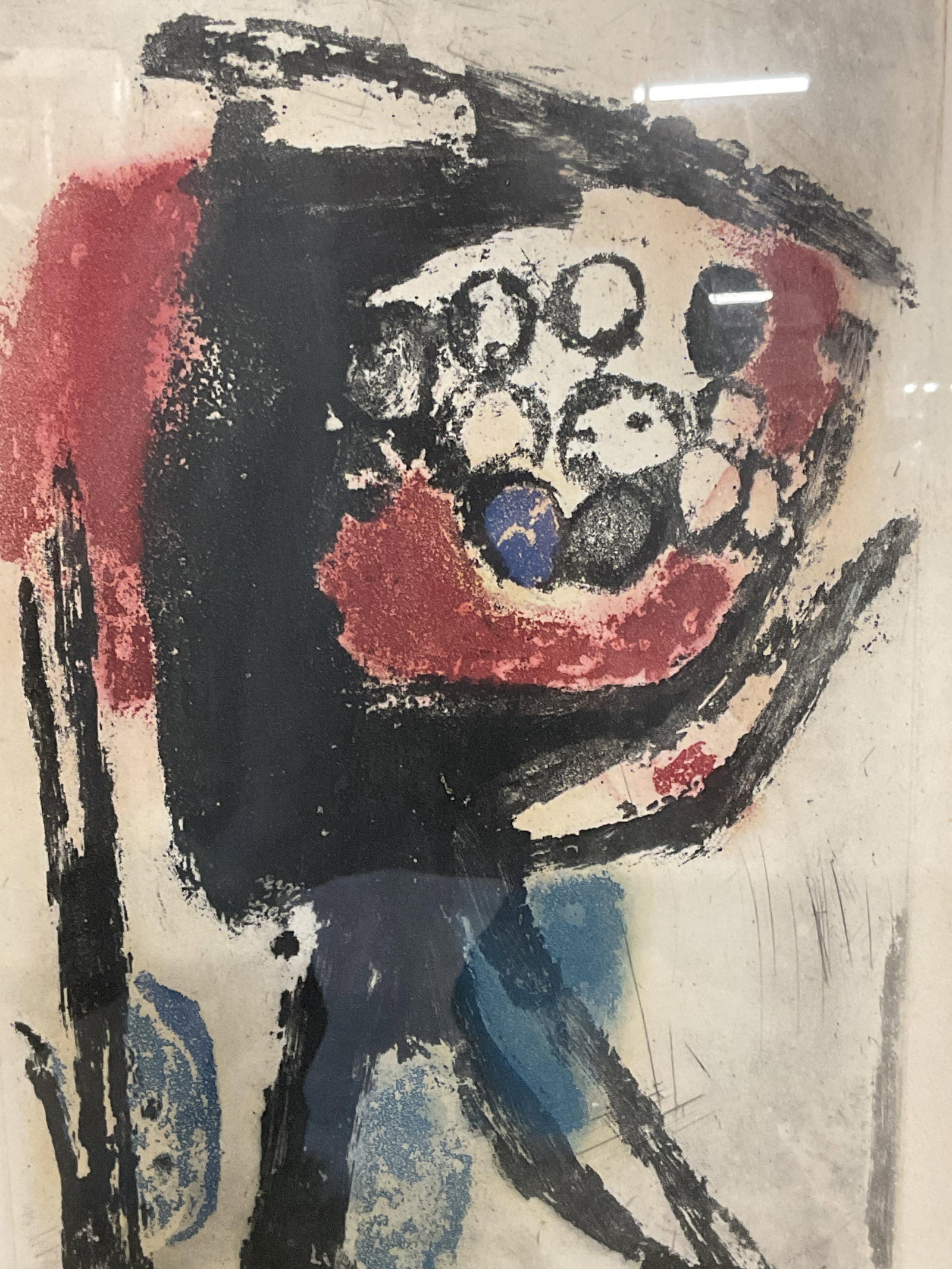 Framed Signed Abstract Color Etching 25in - 5