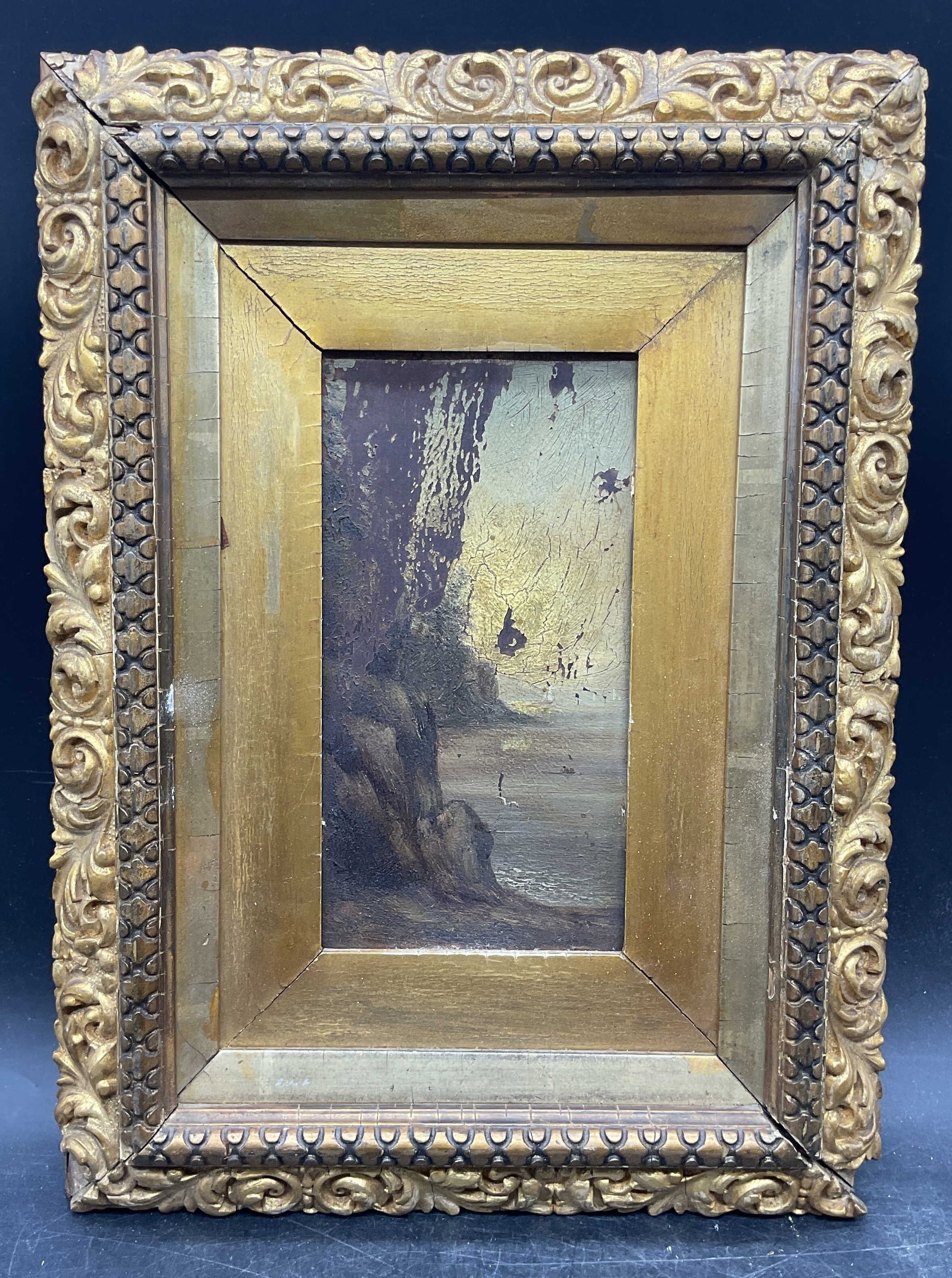 Signed Antique Landscape Ocean Oil Painting (1 of 7)
