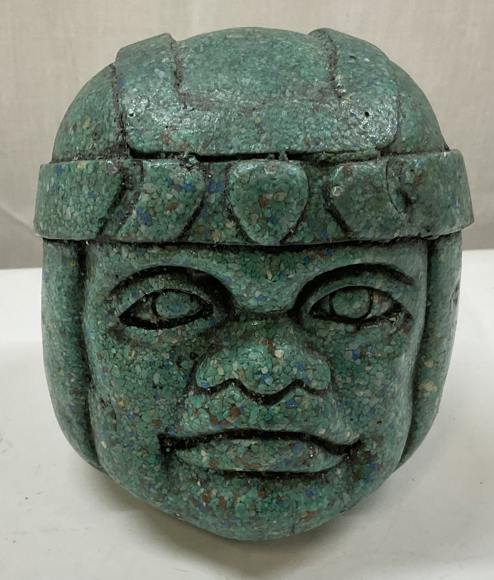 VTG Miniature Mexican Olmec Head Sculpture (1 of 7)