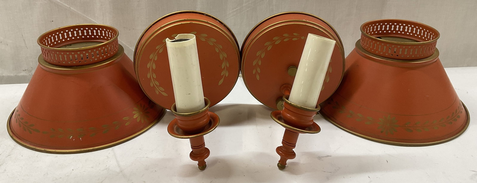 Lt2 Neoclass Sty Orange Toleware Wall Sconces (1 of 12)