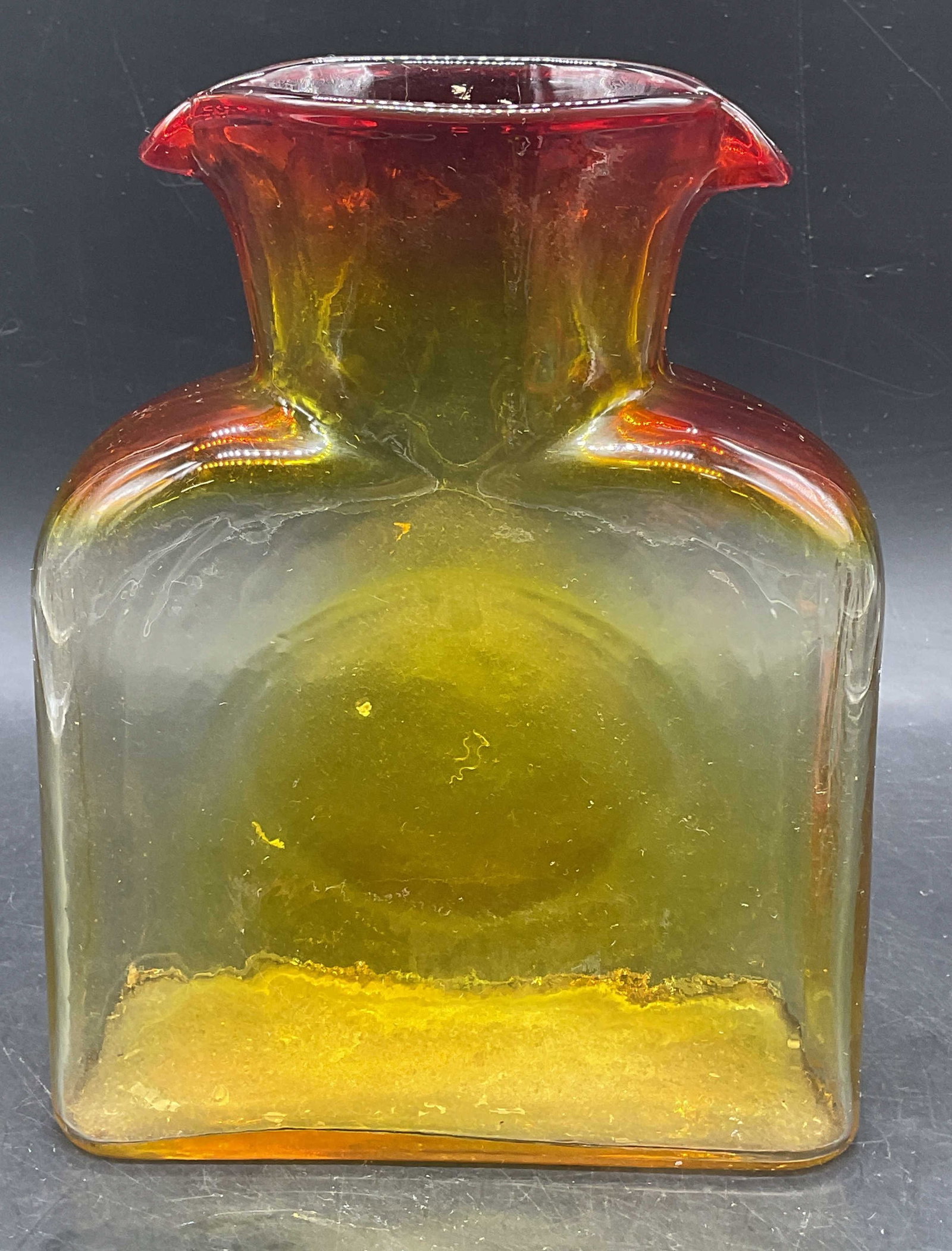 Vtg Blenko Amberina Art Glass Water Bottle (1 of 6)