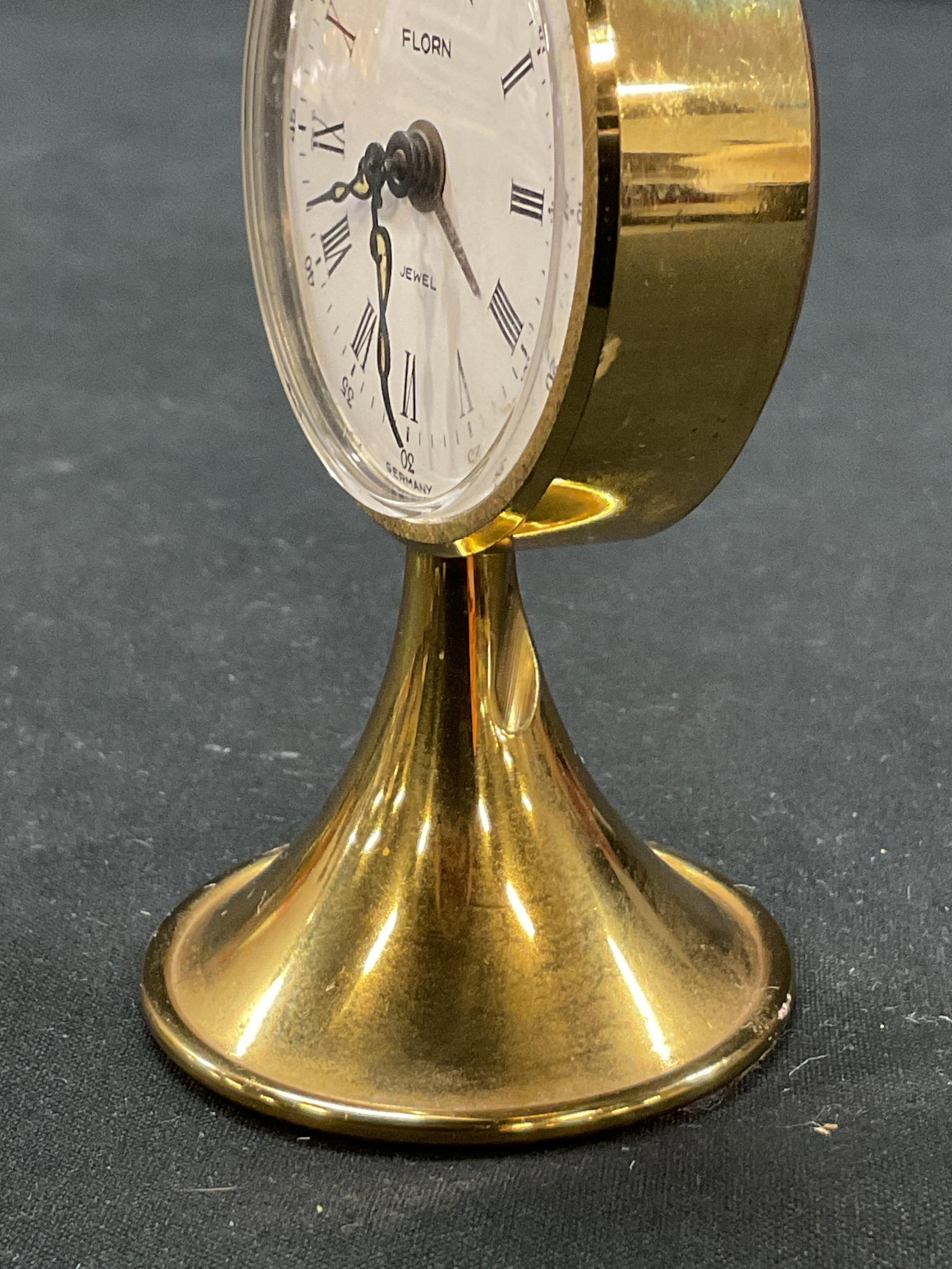 Florn Brass Table Clock Germany - 6