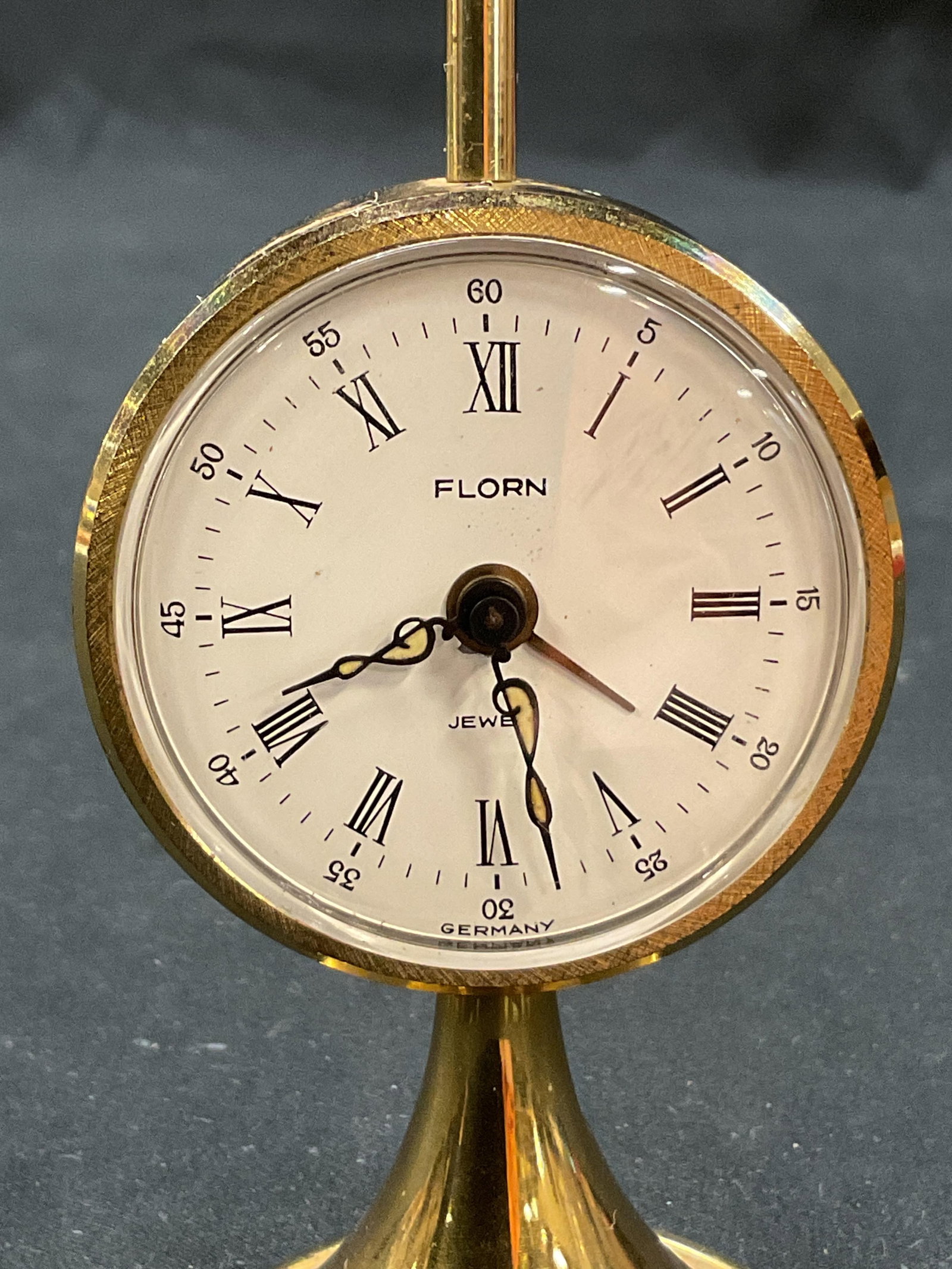 Florn Brass Table Clock Germany - 7
