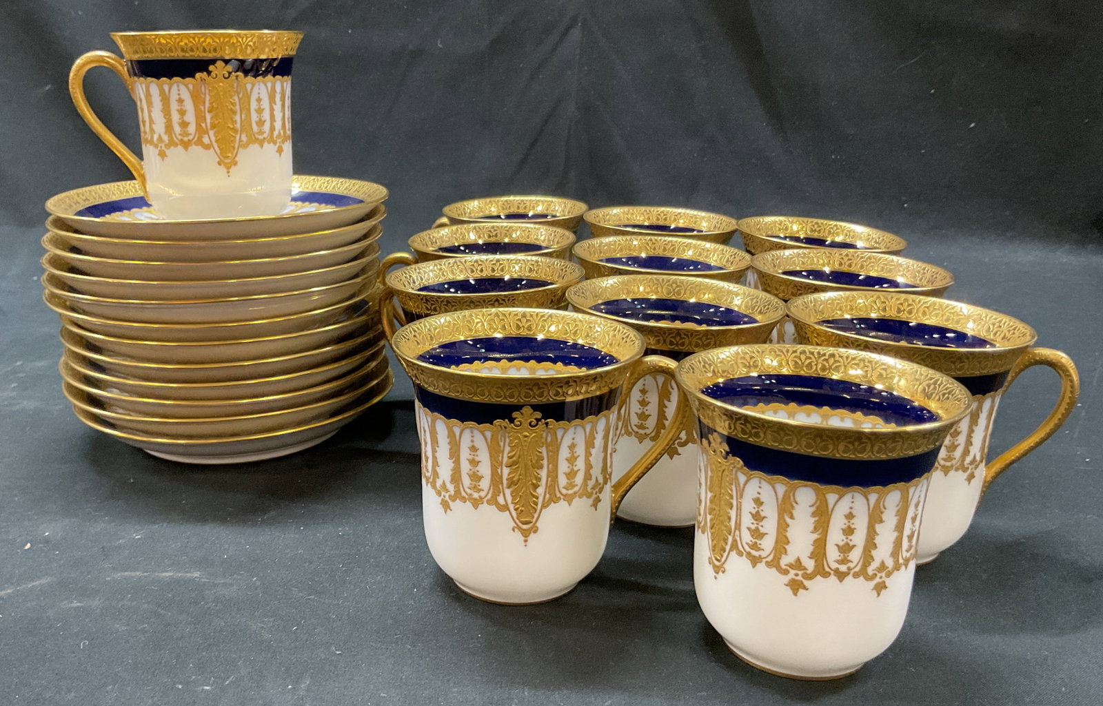 24 Antq French Haviland Gilded Tea Set France (1 of 9)