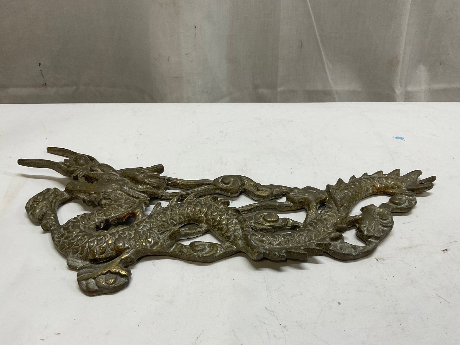 VTG Solid Brass Chinese Dragon Wall Decor - 3