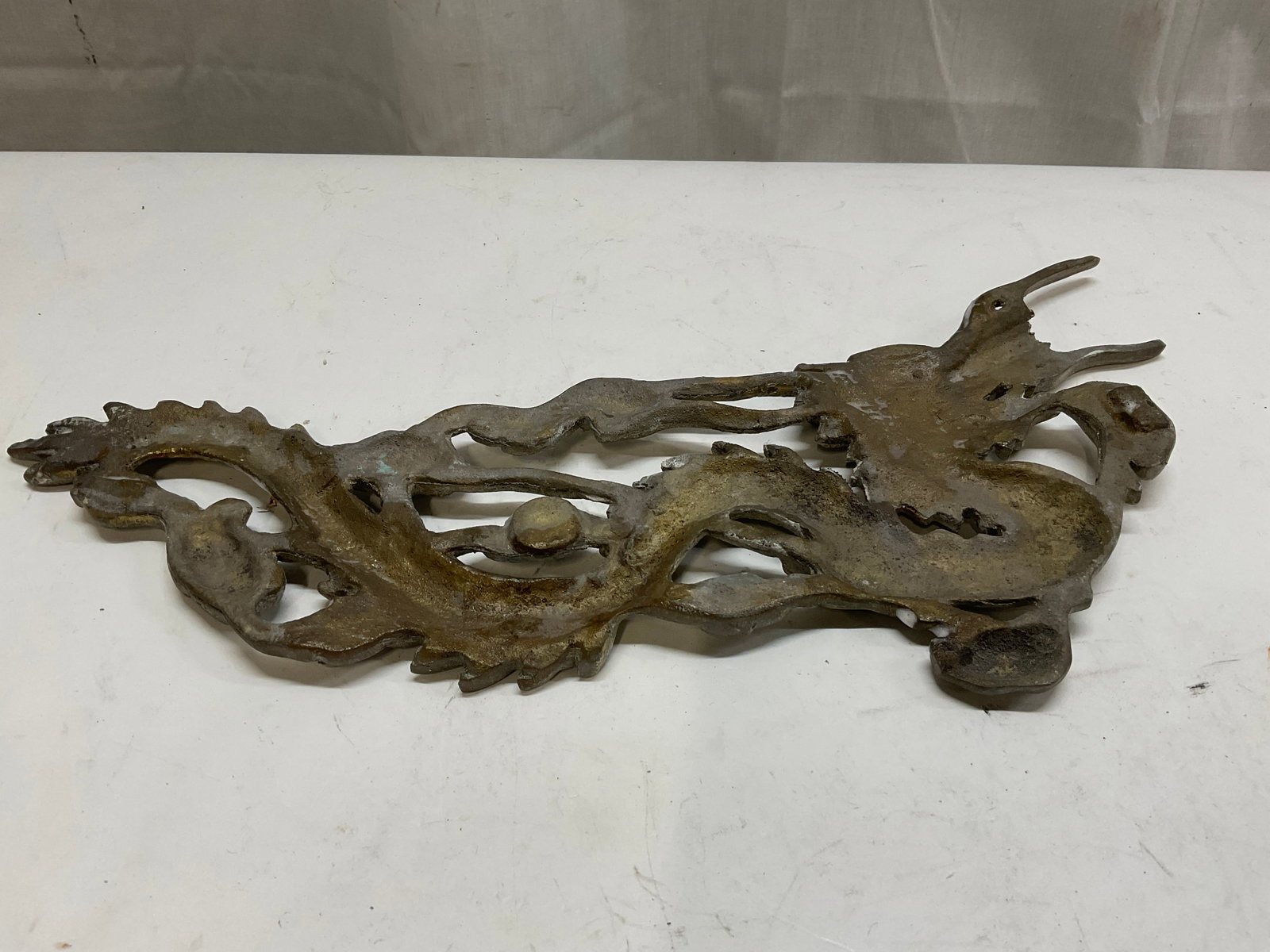 VTG Solid Brass Chinese Dragon Wall Decor - 6