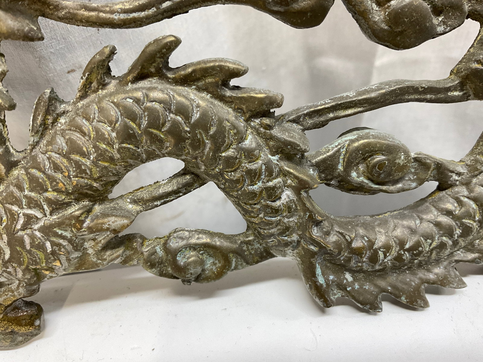 VTG Solid Brass Chinese Dragon Wall Decor - 8